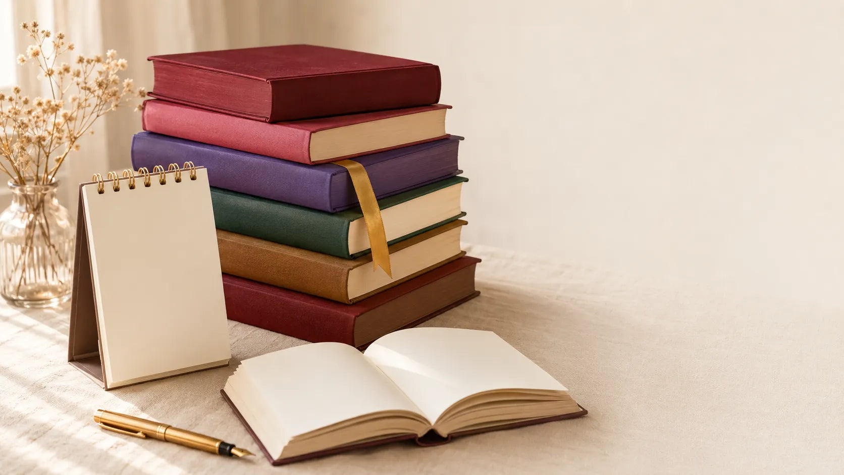 Erscheinungskalender 2026: Bücherstapel mit neuen Bänden beliebter Krimi- und Romance-Reihen