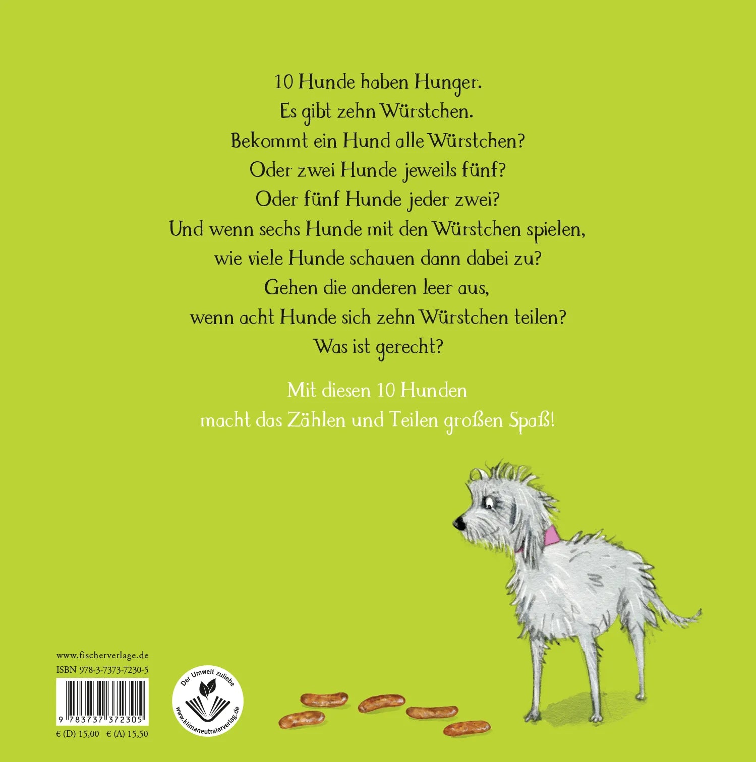 Buchrückseite von '10 Hunde' mit Klappentext - Gebundene Ausgabe