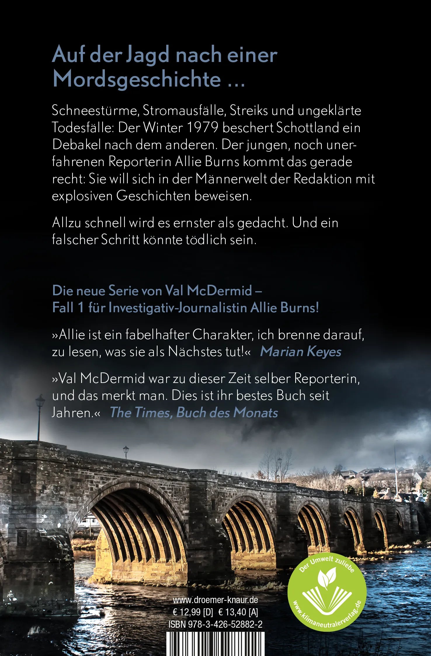 Buchrückseite von '1979 - Jägerin und Gejagte' mit Klappentext - Taschenbuch