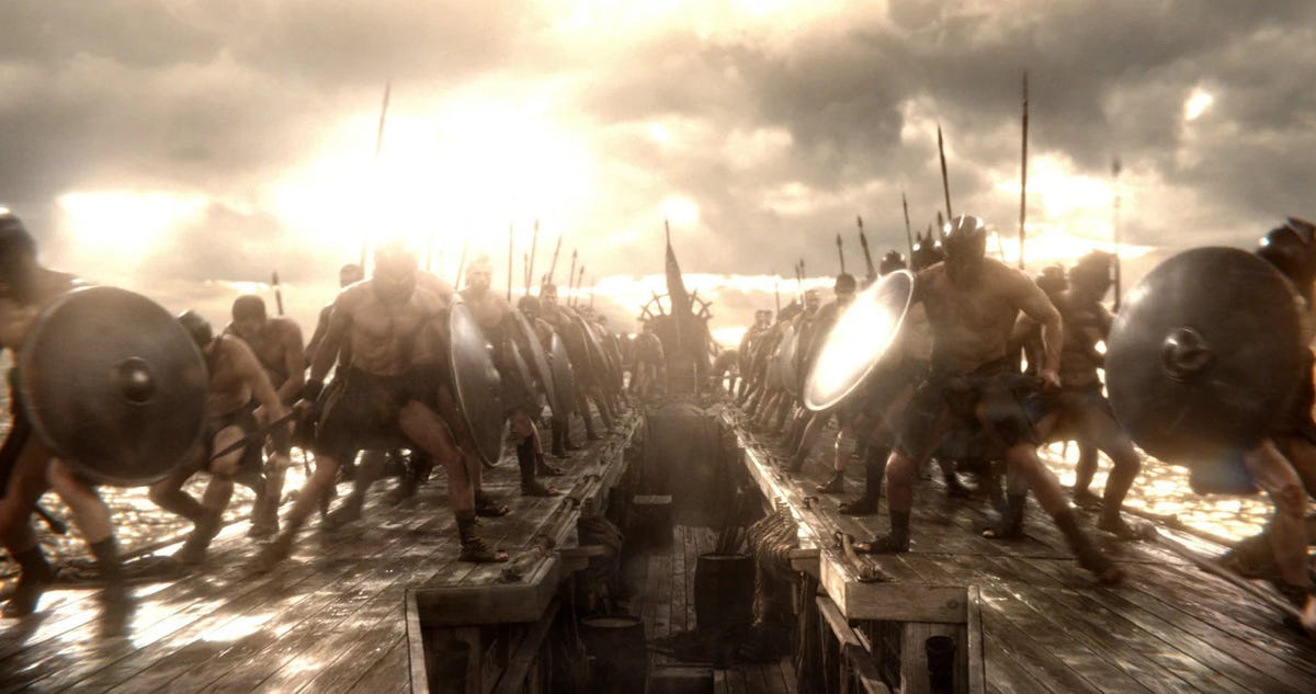 300: Rise of an Empire – Griechische Schildformation im Gegenlicht