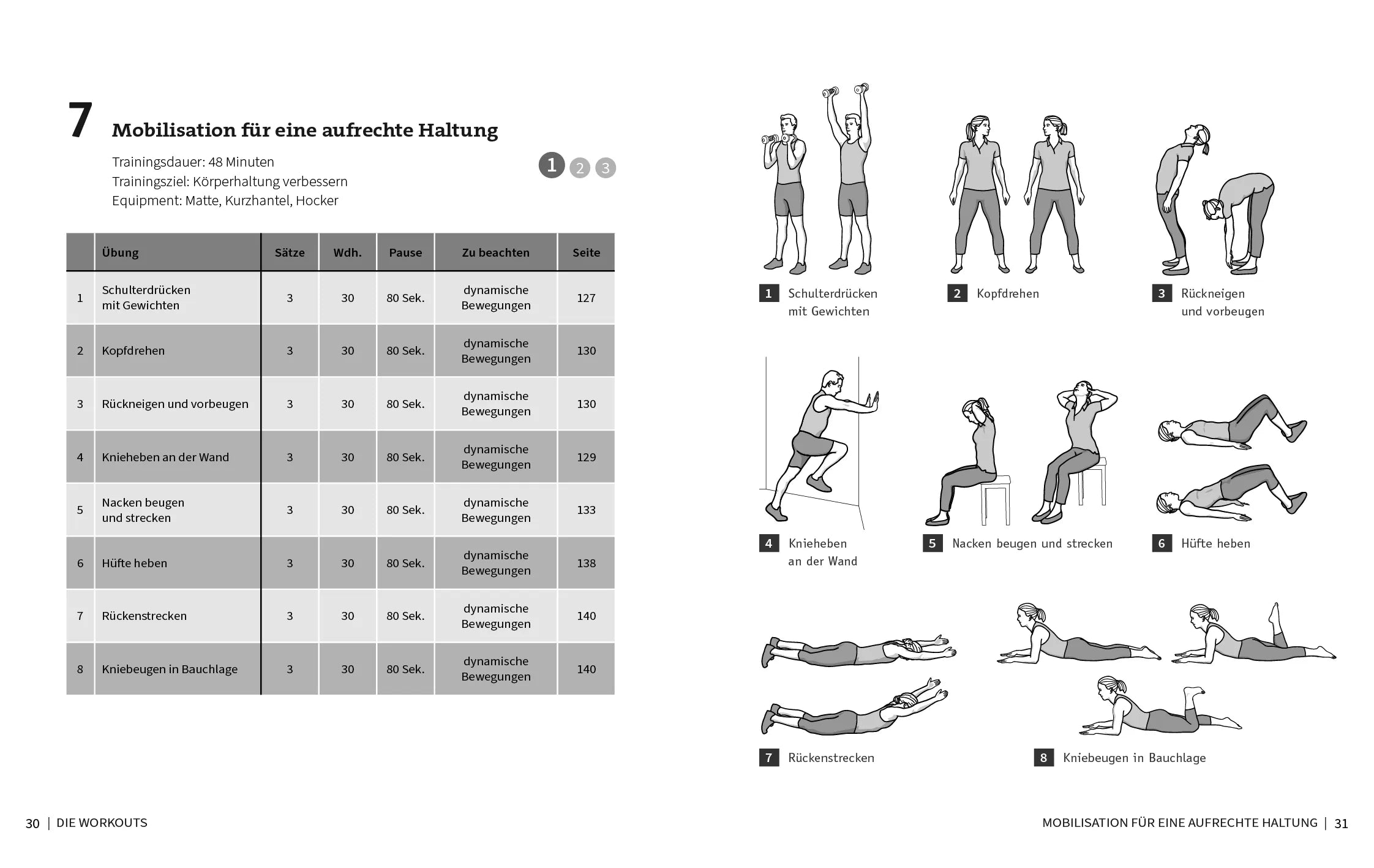 Innenansicht von '50 Workouts – Beweglichkeit für Senioren' - Taschenbuch