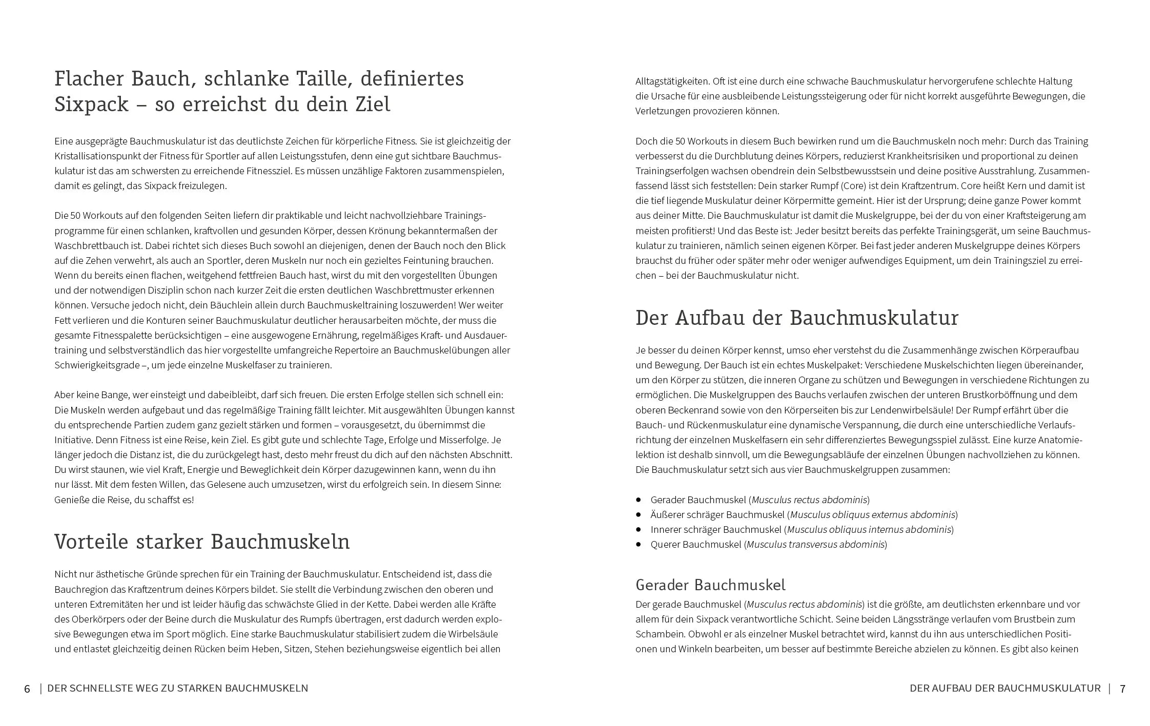 Innenansicht von '50 Workouts für starke Bauchmuskeln' - Taschenbuch
