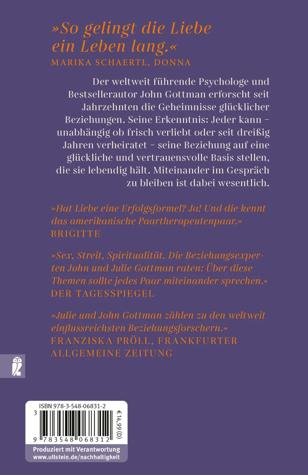 Buchrückseite von '8 Gespräche, die jedes Paar führen sollte ...' mit Klappentext - Taschenbuch