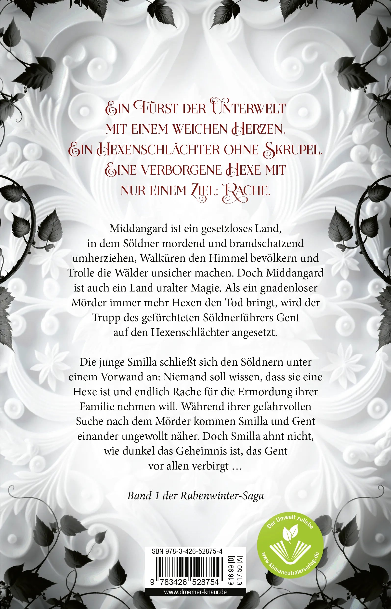 Buchrückseite von 'A Breath of Winter' mit Klappentext - Paperback