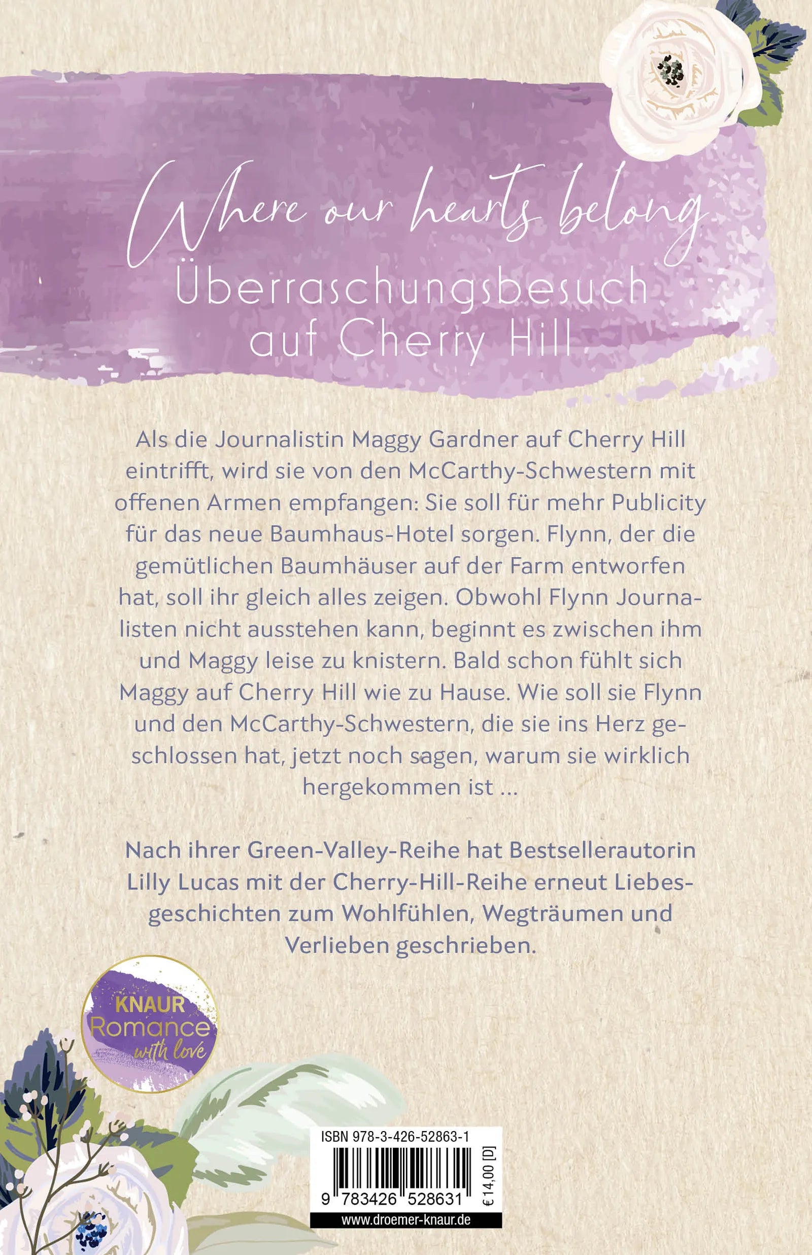 Buchrückseite von 'A Place to Belong' mit Klappentext - Paperback