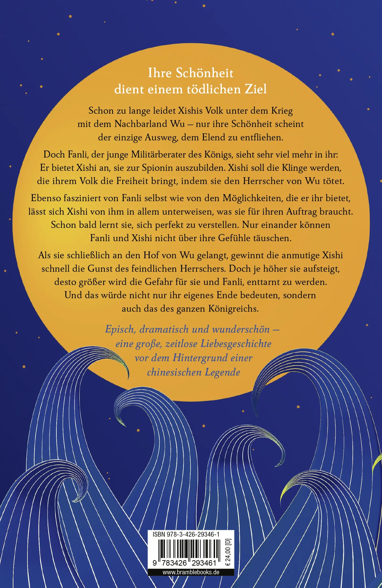Buchrückseite von 'A Song to Drown Rivers' mit Klappentext - Gebundene Ausgabe