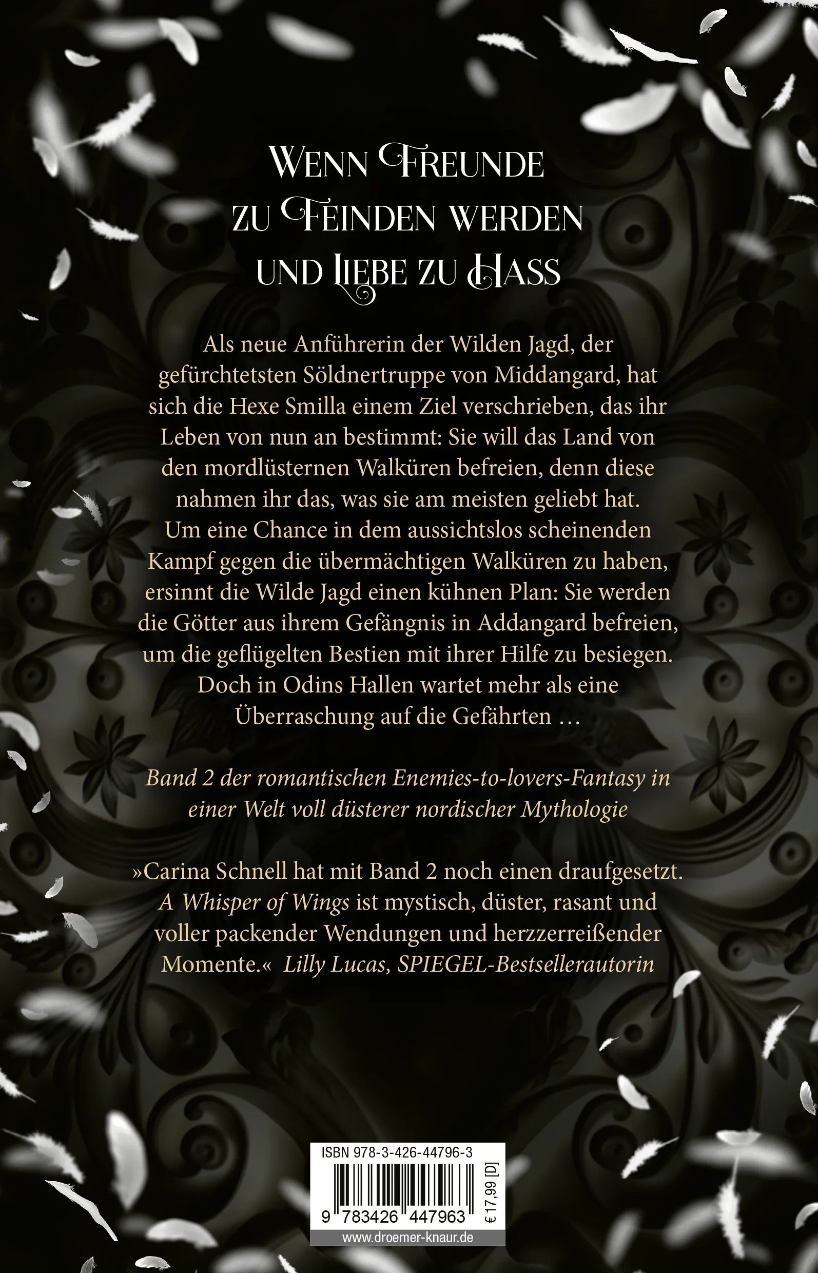 Buchrückseite von 'A Whisper of Wings' mit Klappentext - Paperback