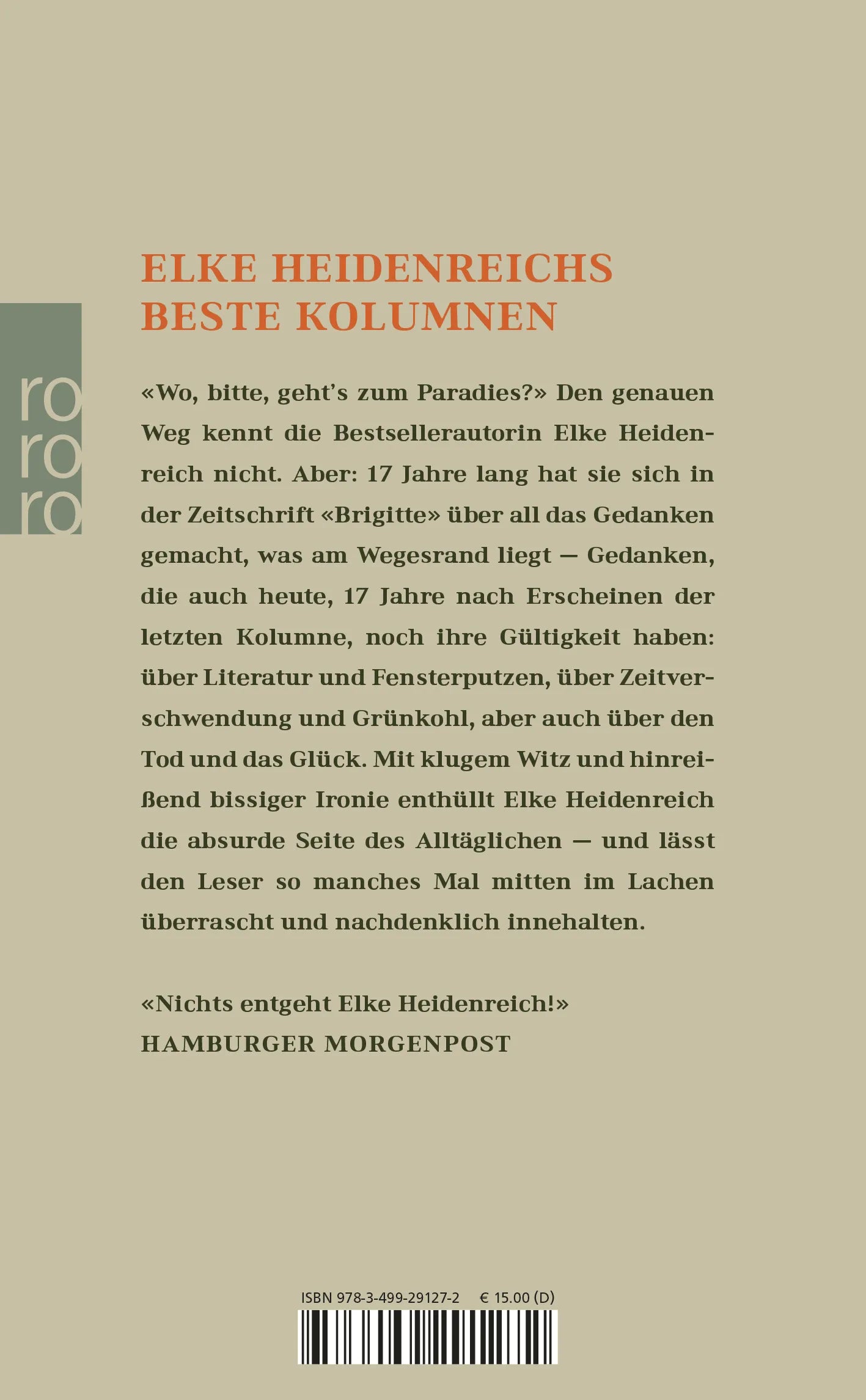 Buchrückseite von 'Ab morgen wird alles anders' mit Klappentext - Gebundene Ausgabe