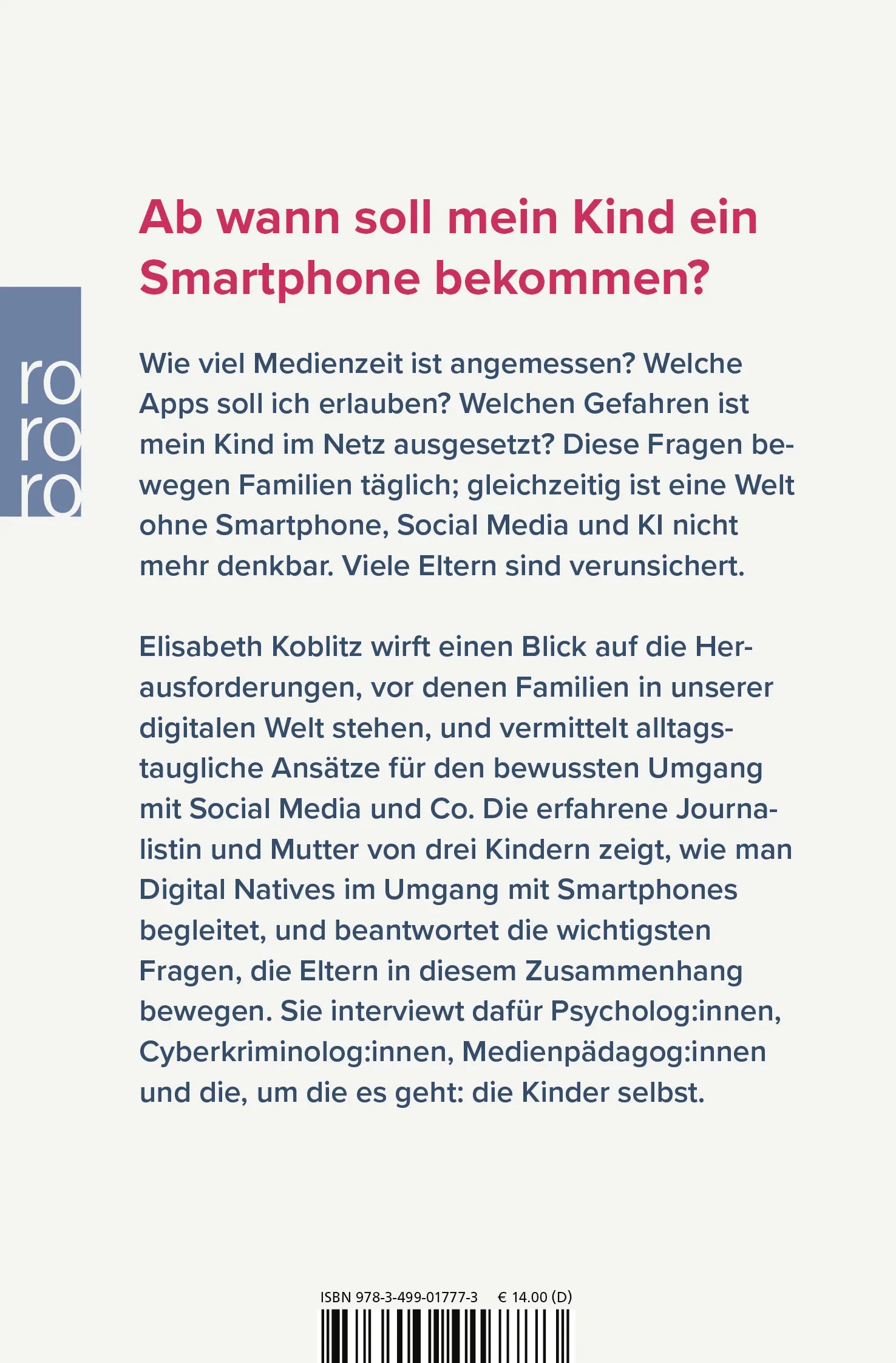 Buchrückseite von '«Aber alle haben ein Smartphone!»' mit Klappentext - Taschenbuch