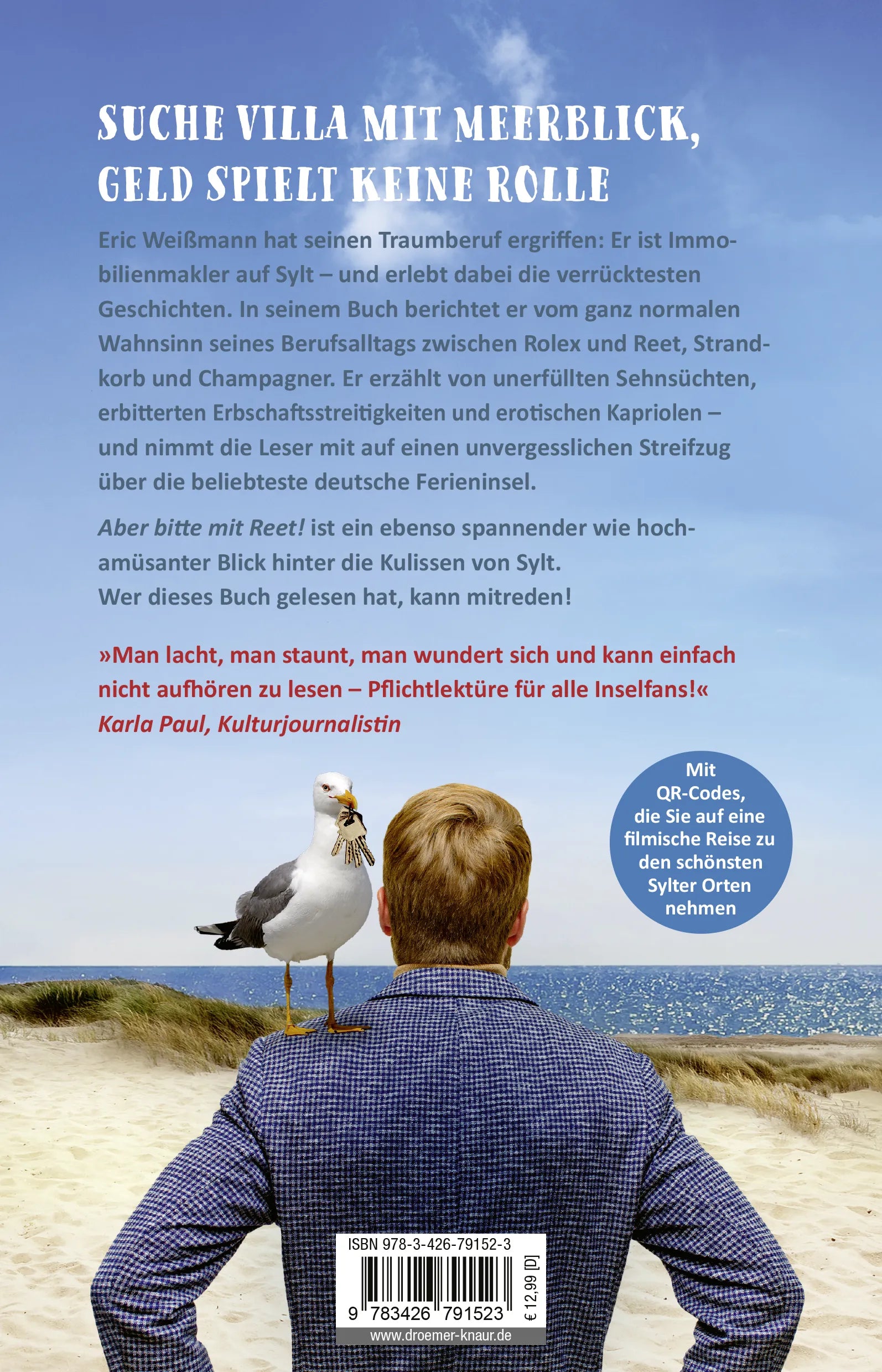Buchrückseite von 'Aber bitte mit Reet!' mit Klappentext - Paperback