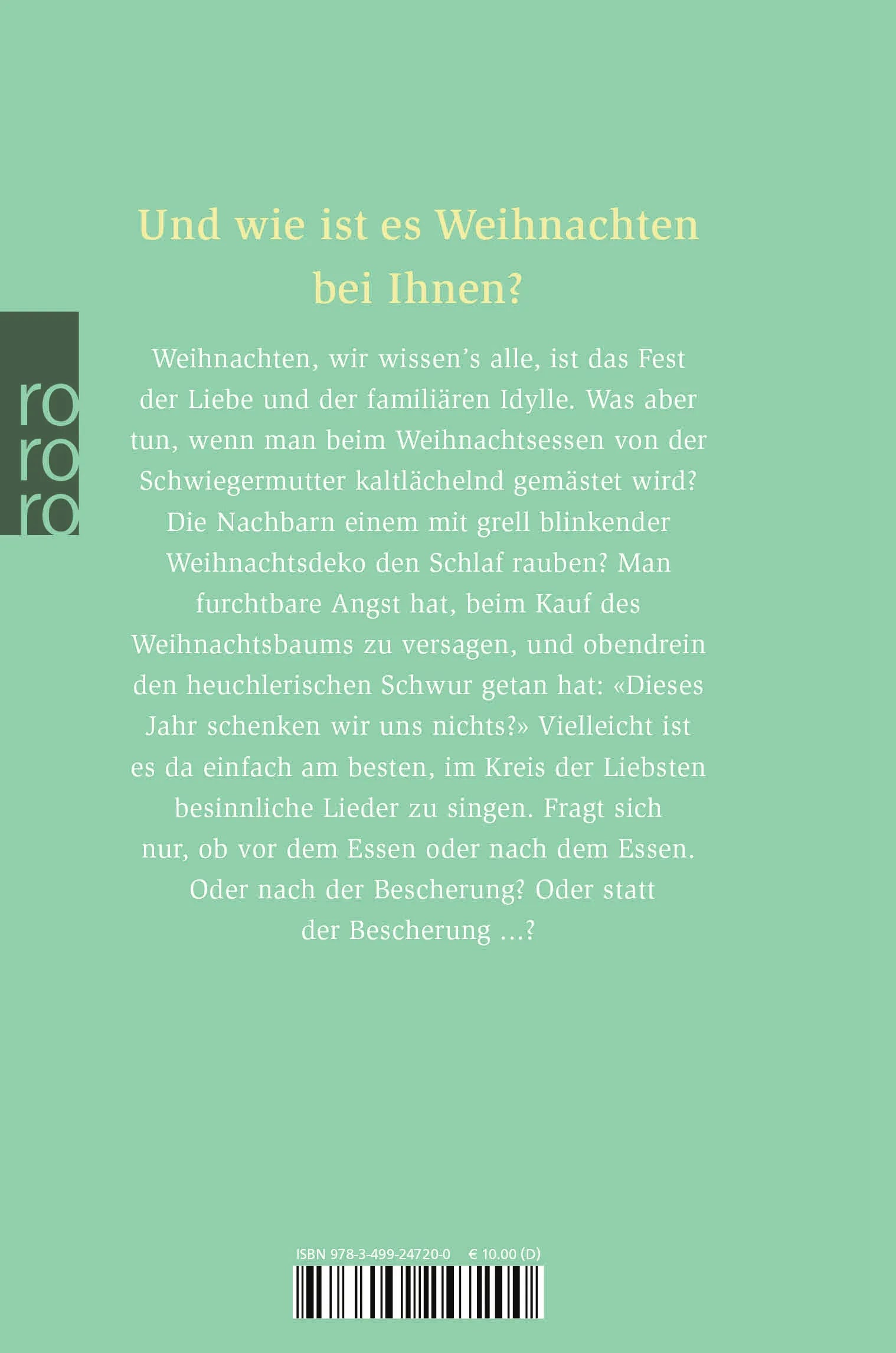 Buchrückseite von 'Aber dieses Jahr schenken wir uns nichts!' mit Klappentext - Gebundene Ausgabe