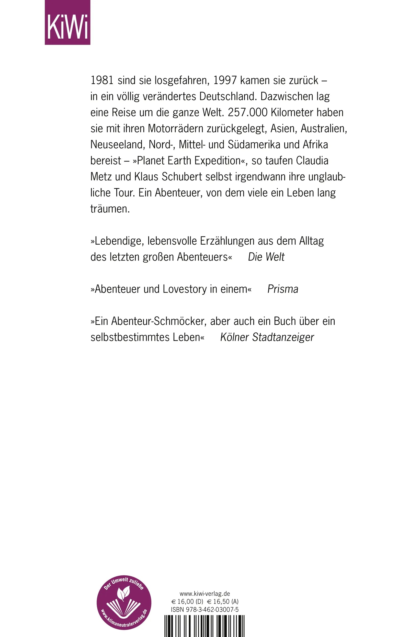 Buchrückseite von 'Abgefahren' mit Klappentext - Taschenbuch