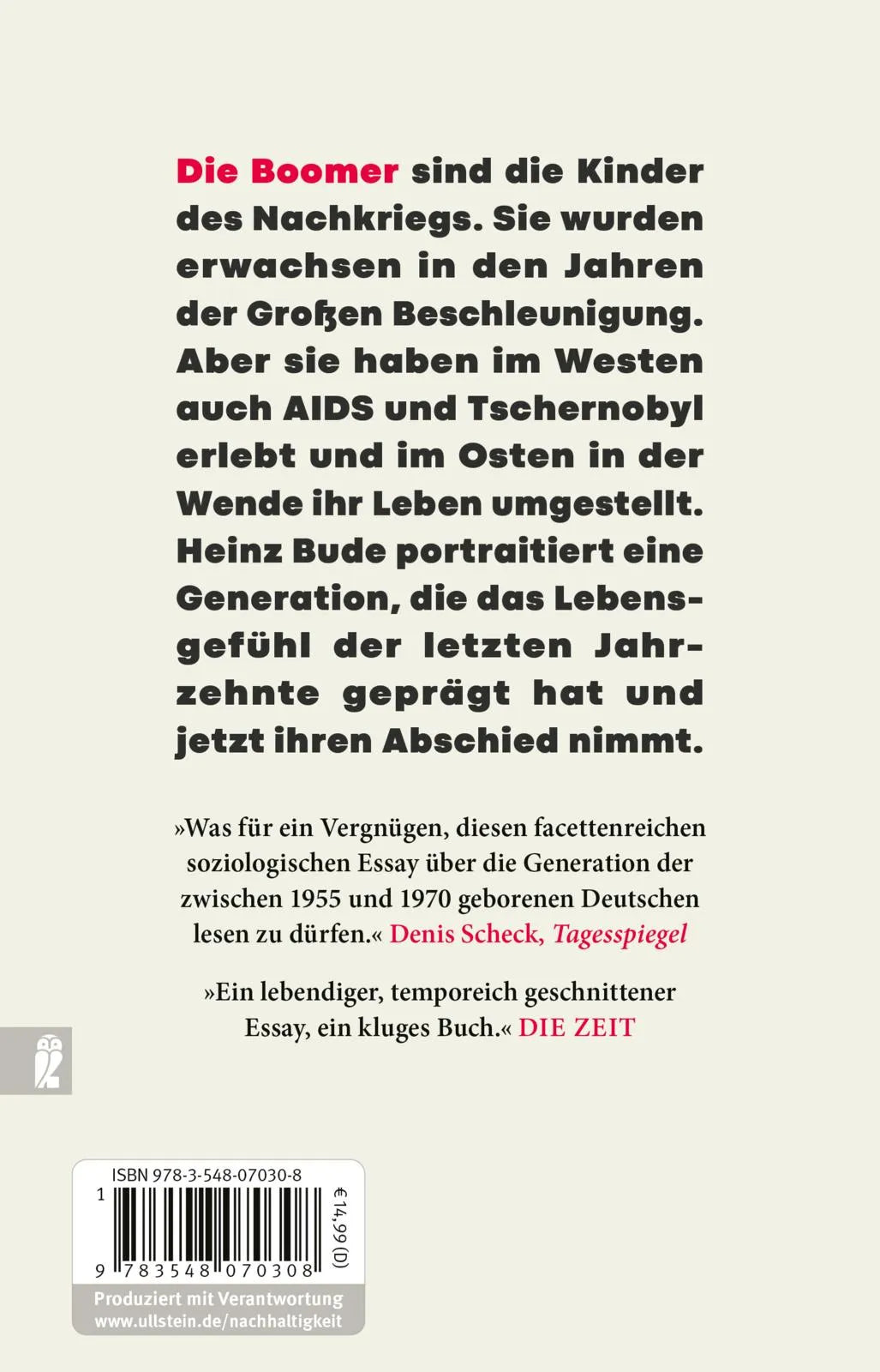 Buchrückseite von 'Abschied von den Boomern' mit Klappentext - Taschenbuch