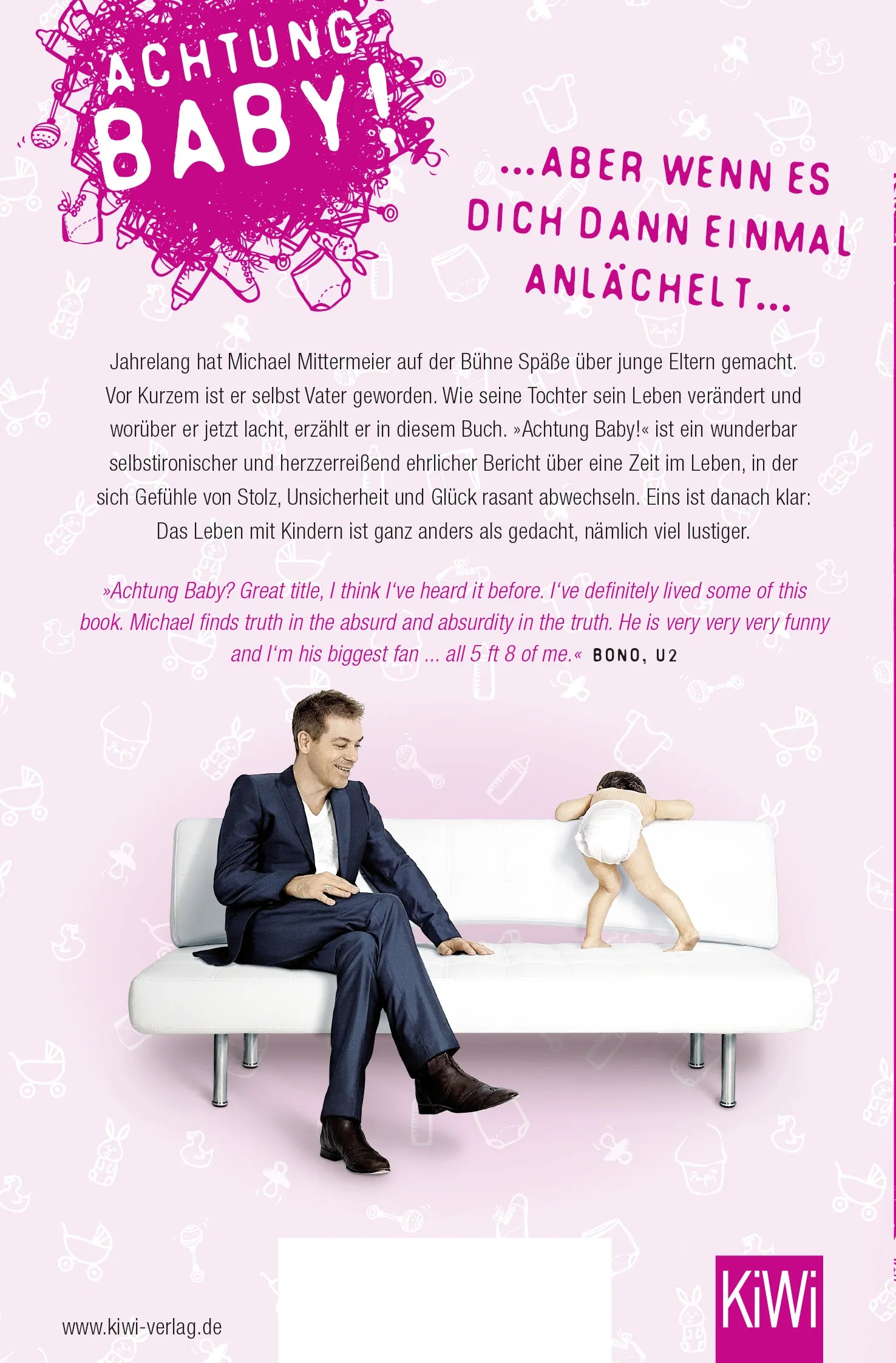 Buchrückseite von 'Achtung Baby!' mit Klappentext - Taschenbuch