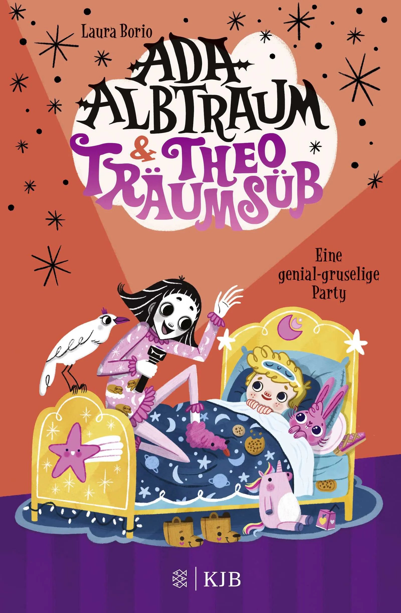 Buchcover von 'Ada Albtraum und Theo Träumsüß – Eine genial-gruselige Party' - Gebundene Ausgabe von Laura Borio