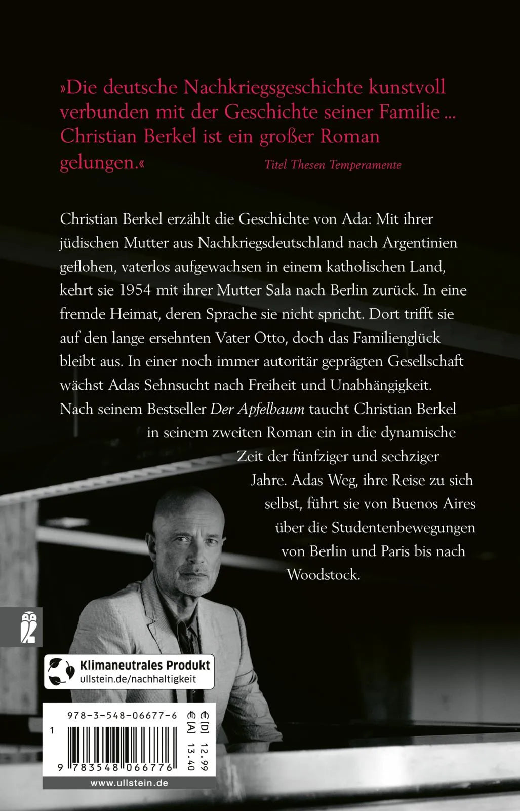 Buchrückseite von 'Ada' mit Klappentext - Taschenbuch