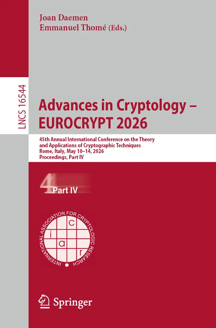 Cover: Advances in Cryptology - EUROCRYPT 2026 (E-Book) von Joan Daemen
