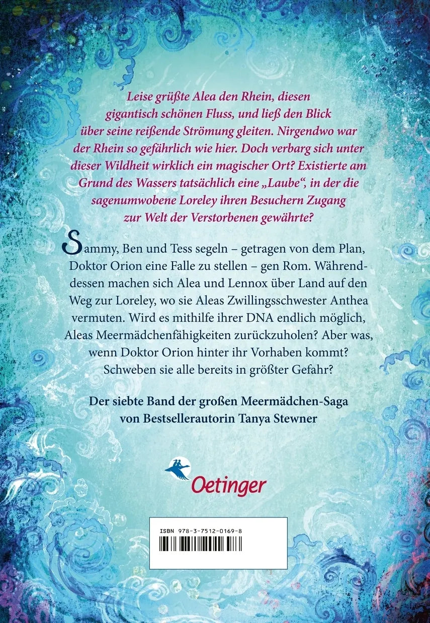 Buchrückseite von 'Alea Aquarius 7. Im Bannkreis des Schwurs' mit Klappentext - Gebundene Ausgabe
