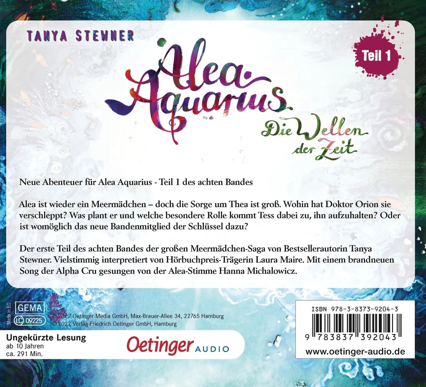 Rückseite: Alea Aquarius 8 Teil 1. Die Wellen der Zeit (Hörbuch CD)