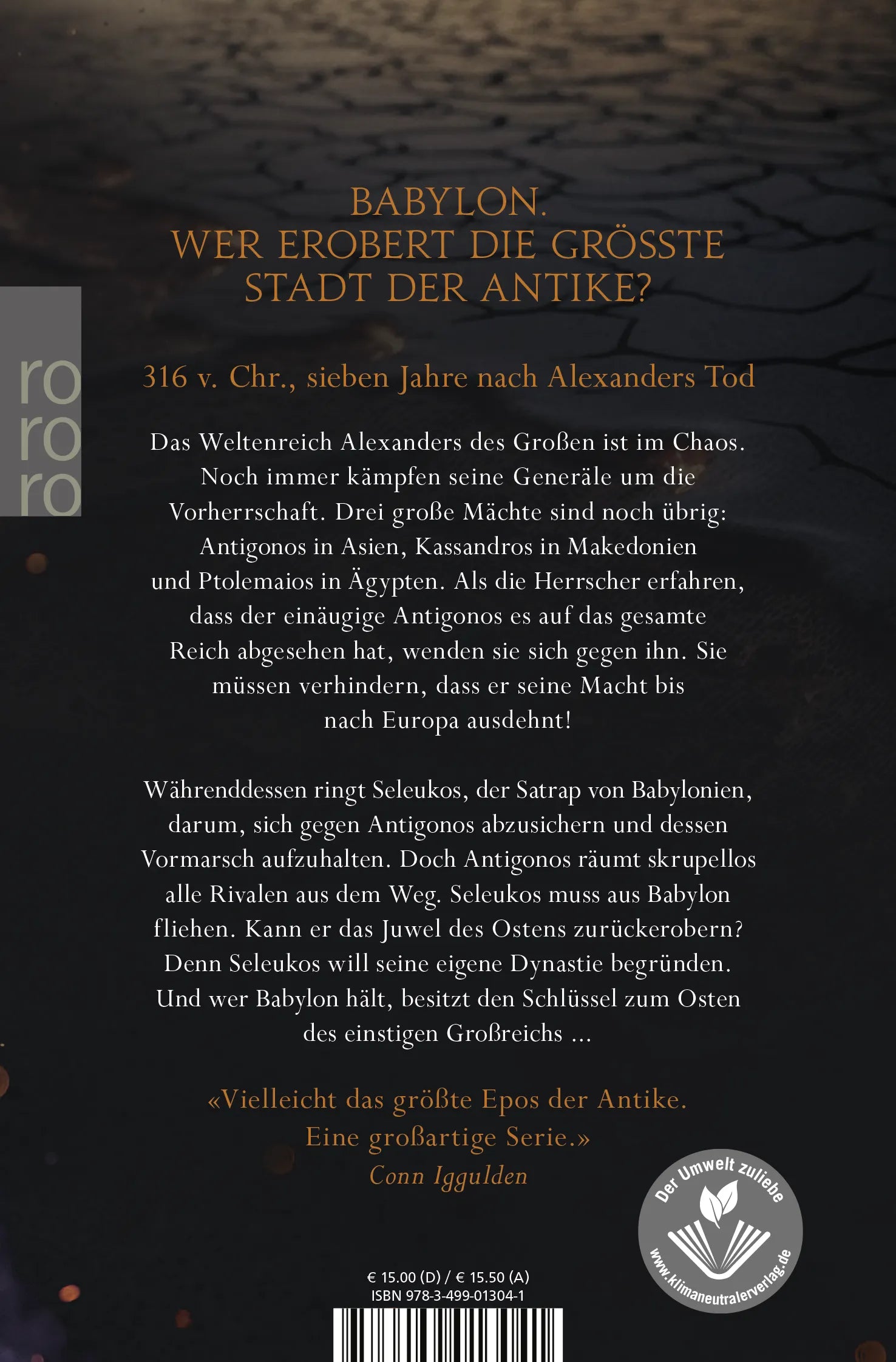 Buchrückseite von 'Alexanders Erbe: Sturm auf Babylon' mit Klappentext - Taschenbuch