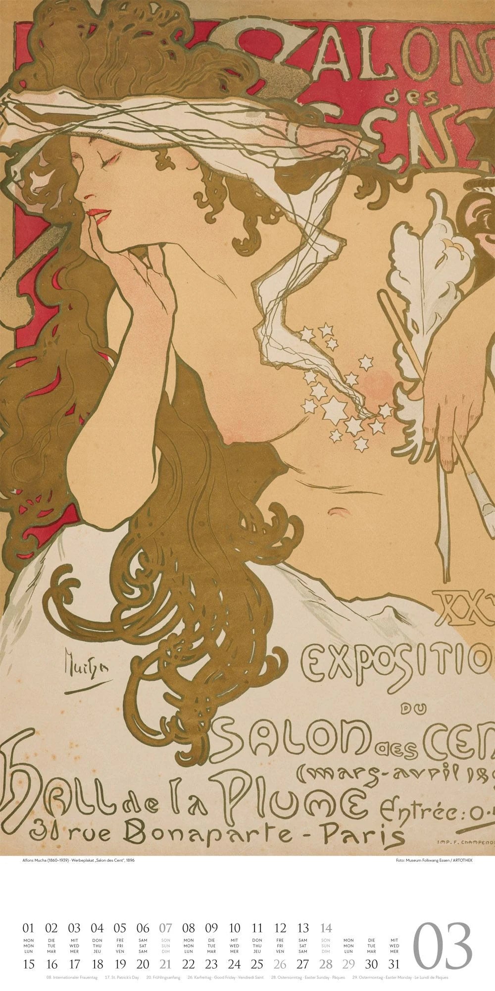 Alfons Mucha Kalender 2027 – Ansicht