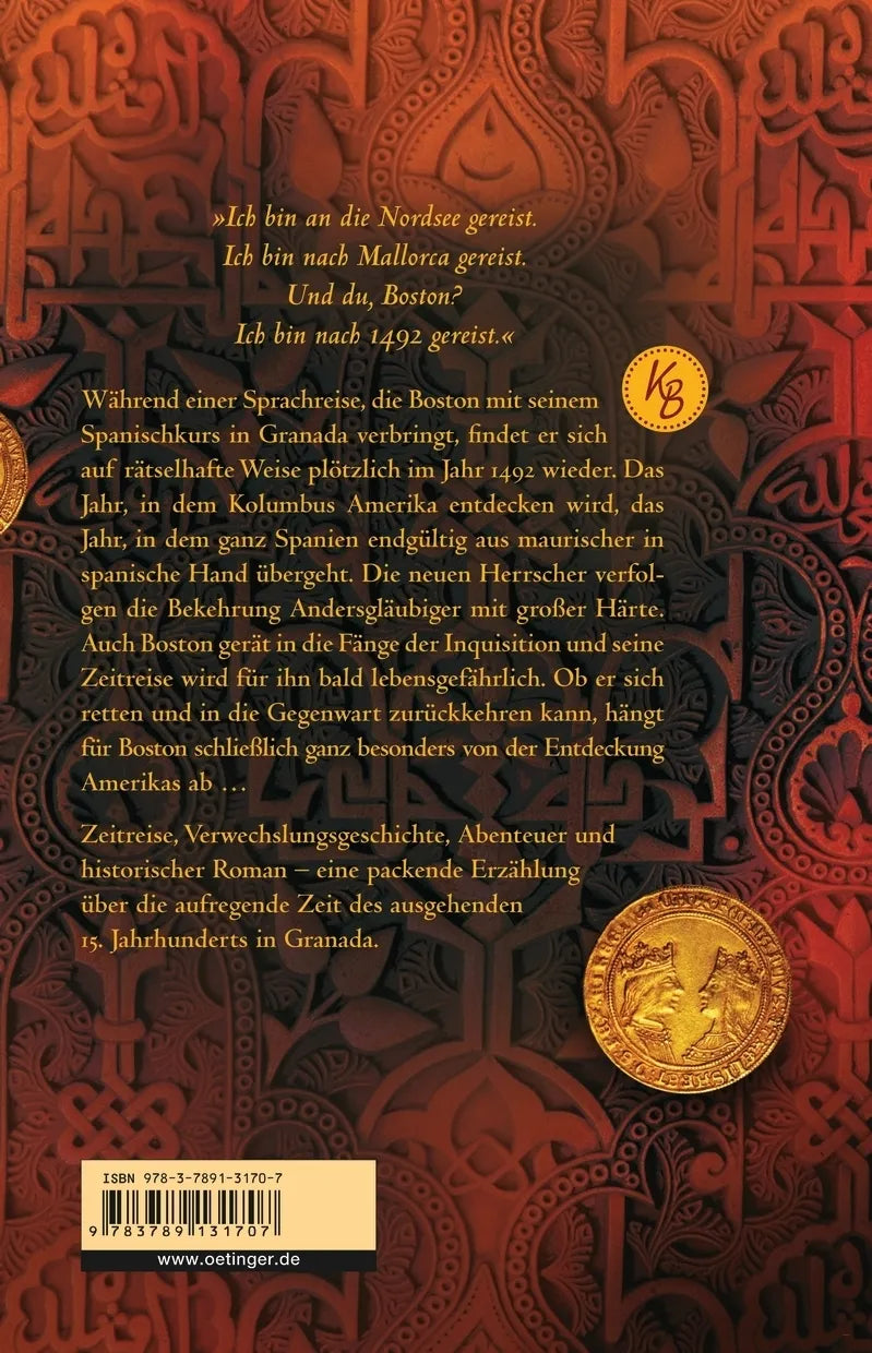 Buchrückseite von 'Alhambra' mit Klappentext - Gebundene Ausgabe