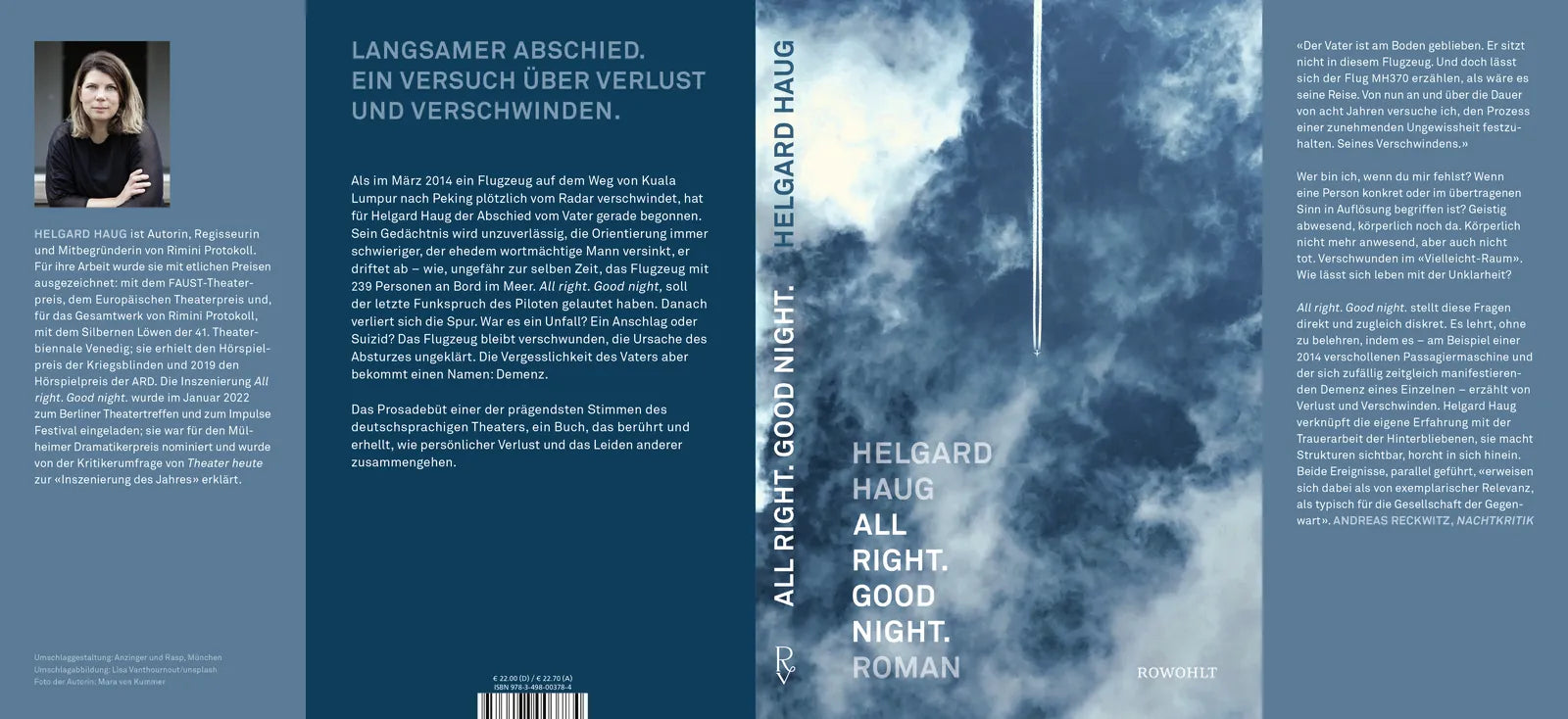 Buchrückseite von 'All right. Good night.' mit Klappentext - Gebundene Ausgabe