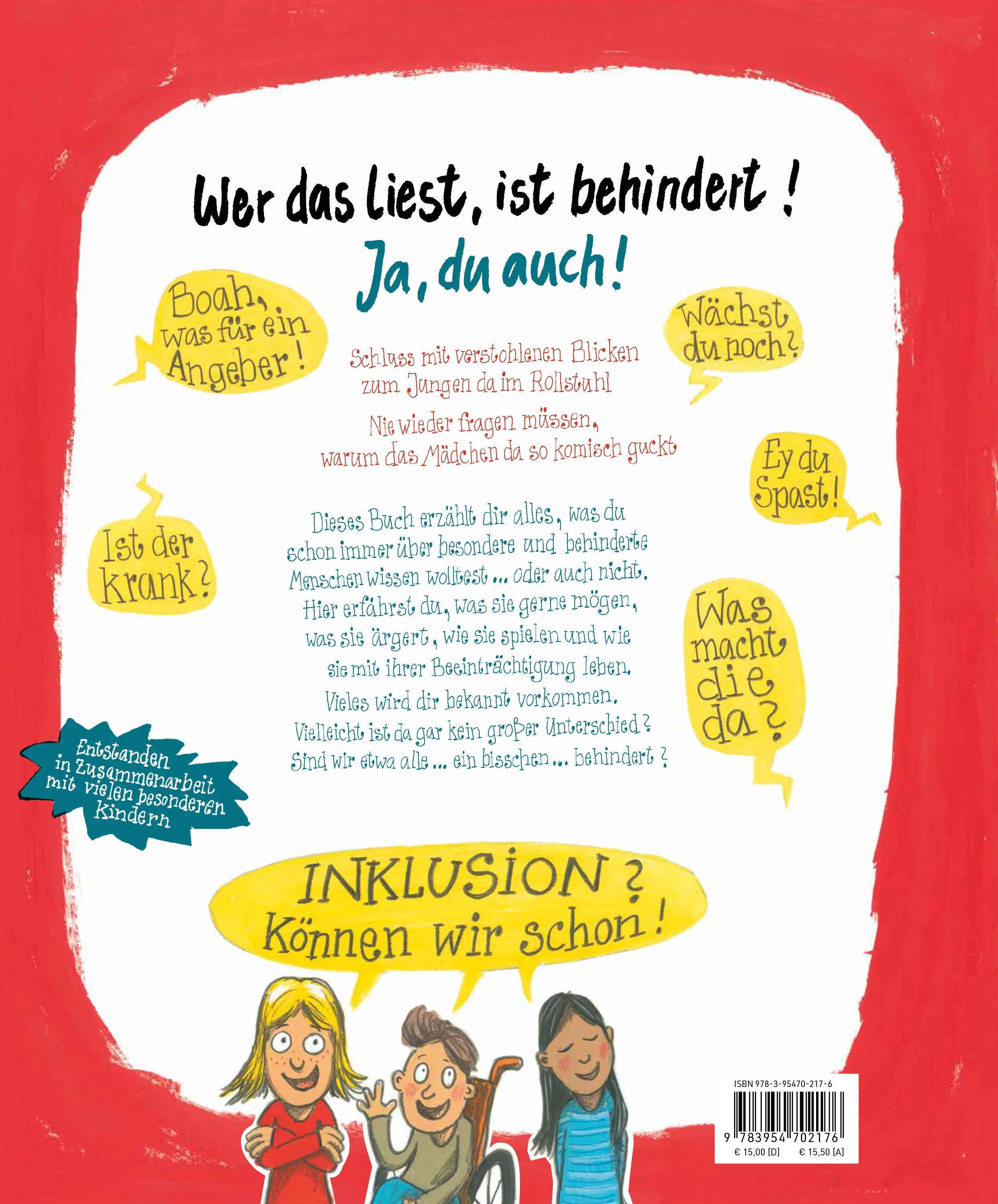 Buchrückseite von 'Alle behindert!' mit Klappentext - Gebundene Ausgabe