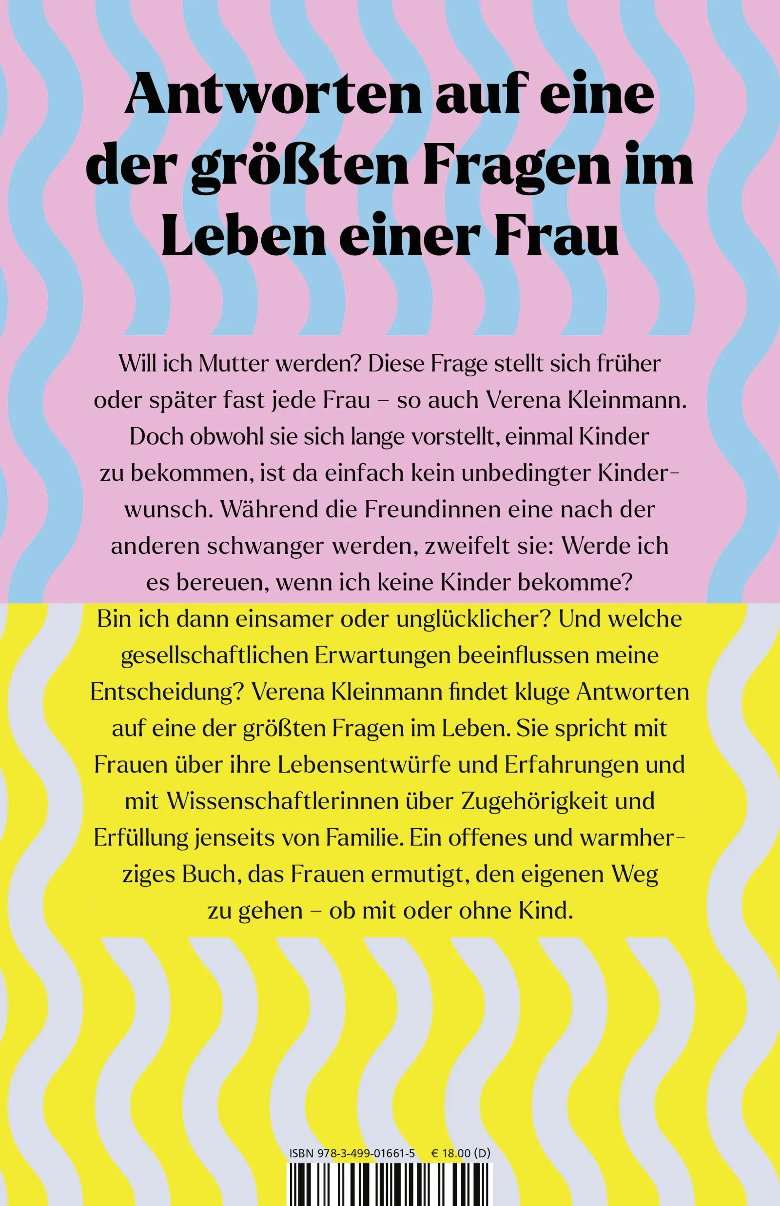 Buchrückseite von 'Alle kriegen Kinder, ich zweifle' mit Klappentext - Paperback