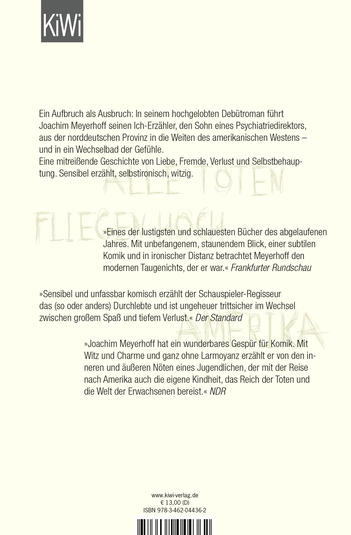 Buchrückseite von 'Alle Toten fliegen hoch' mit Klappentext - Taschenbuch
