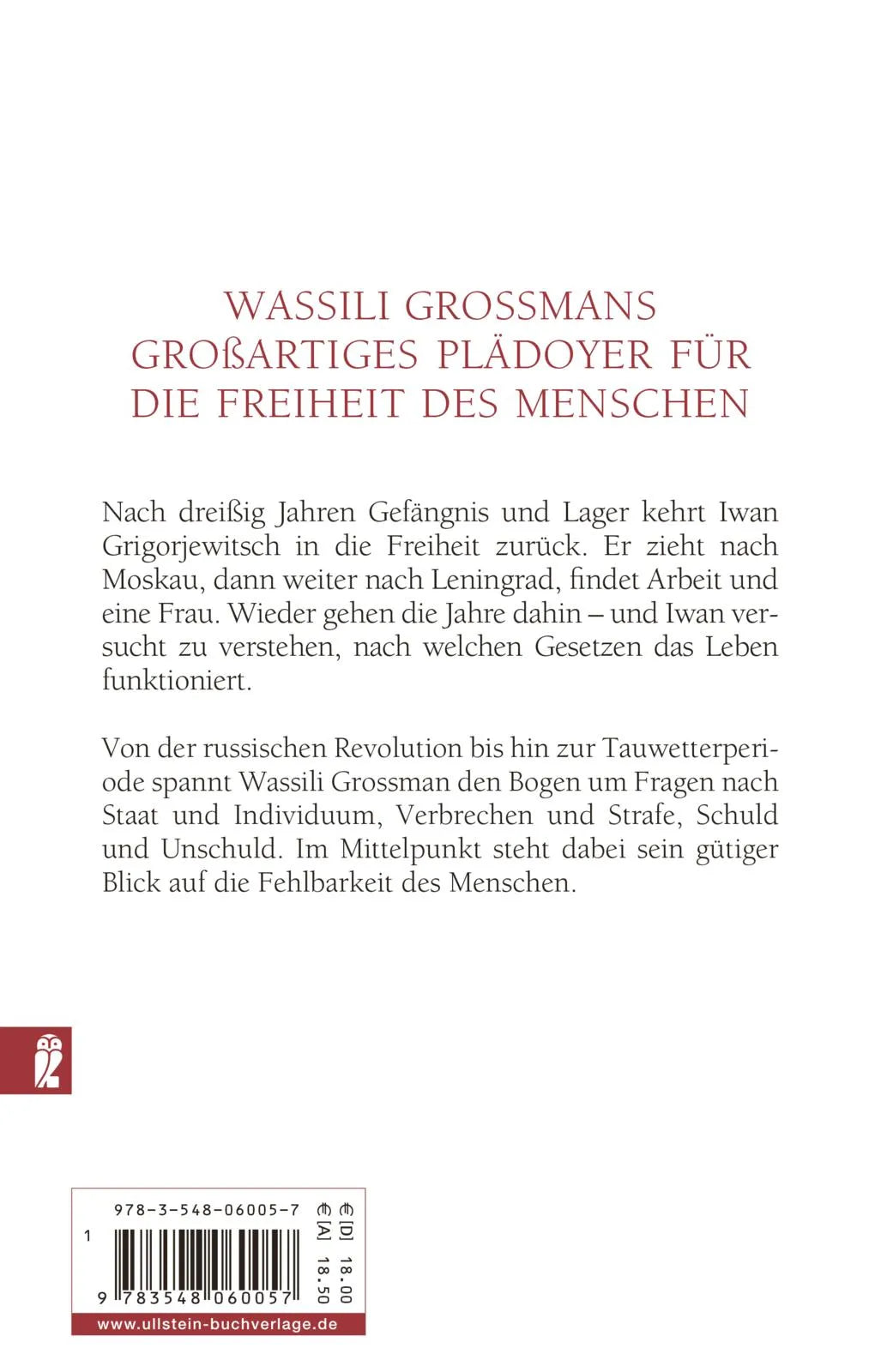 Buchrückseite von 'Alles fließt' mit Klappentext - Taschenbuch