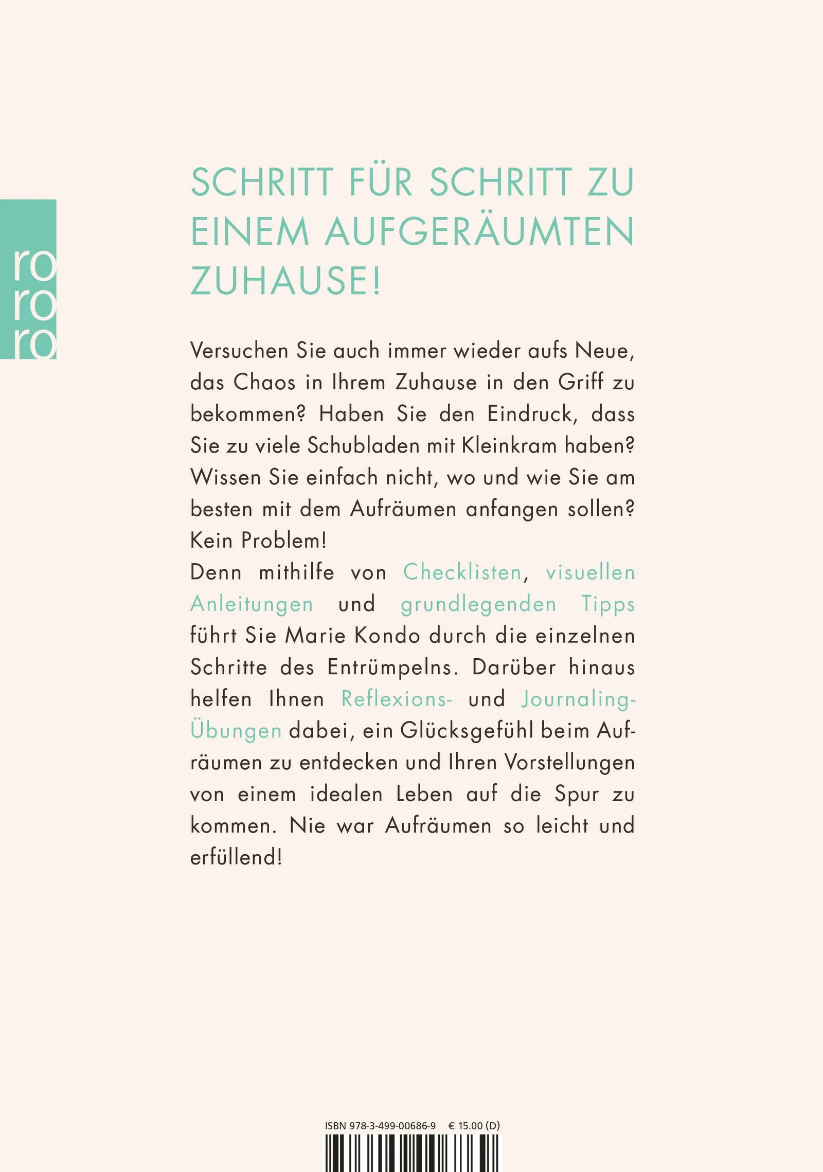 Buchrückseite von 'Alles in Ordnung' mit Klappentext - Taschenbuch