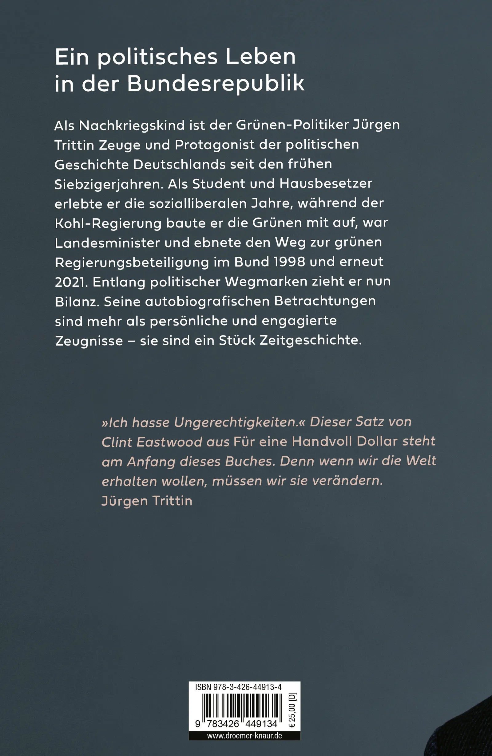 Buchrückseite von 'Alles muss anders bleiben' mit Klappentext - Gebundene Ausgabe