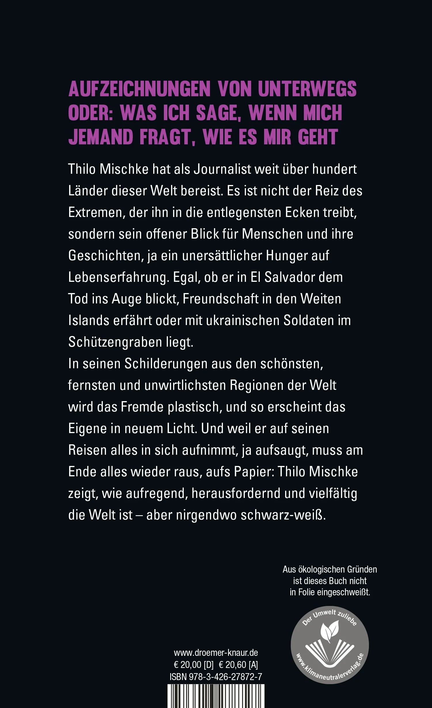Buchrückseite von 'Alles muss raus' mit Klappentext - Gebundene Ausgabe