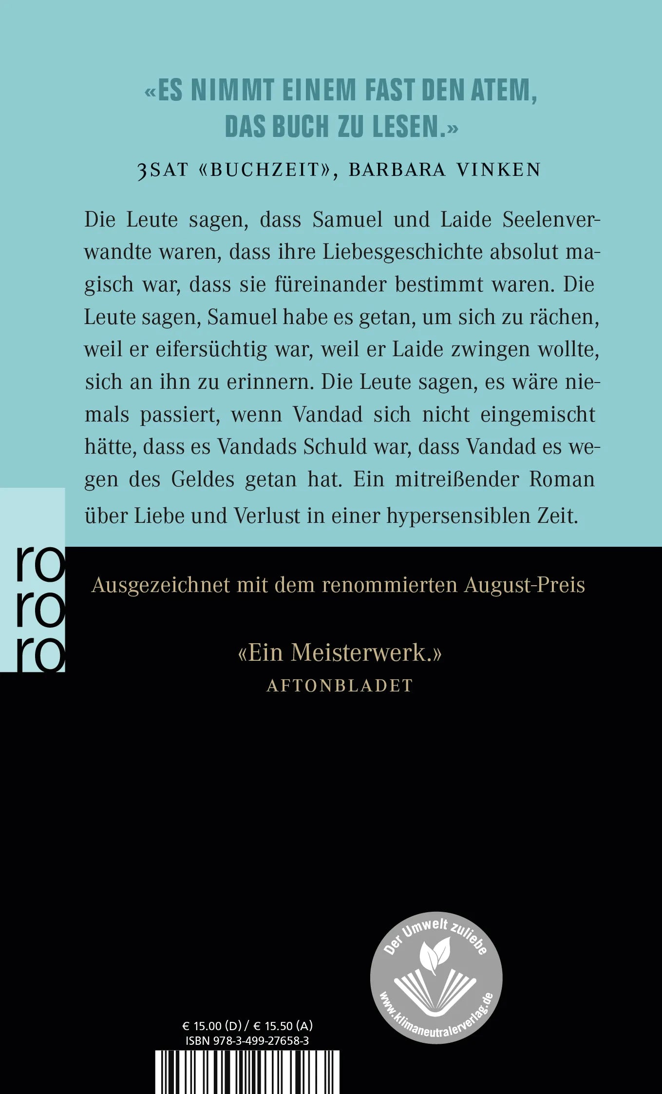 Buchrückseite von 'Alles, was ich nicht erinnere' mit Klappentext - Taschenbuch