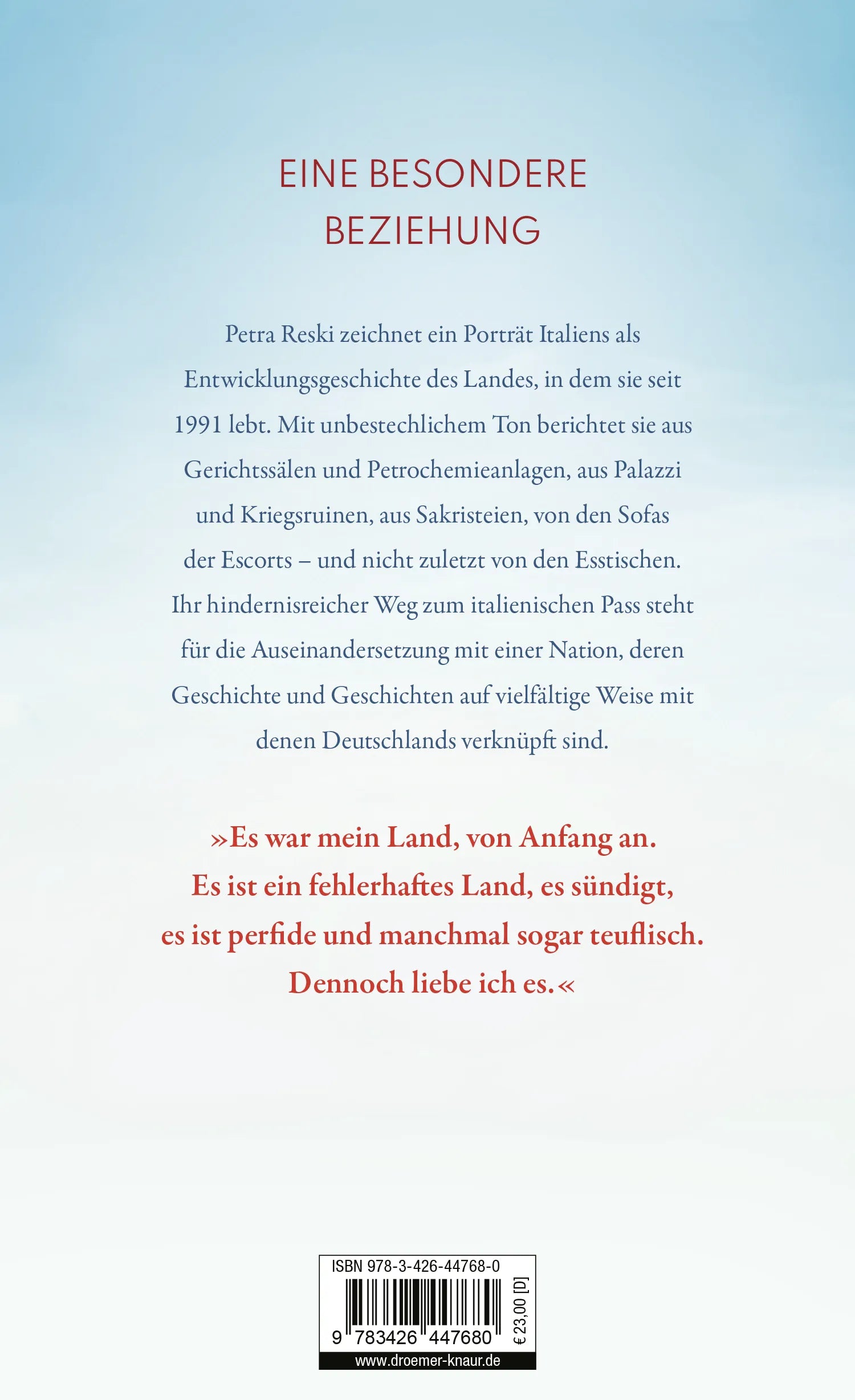Buchrückseite von 'All'italiana!' mit Klappentext - Gebundene Ausgabe