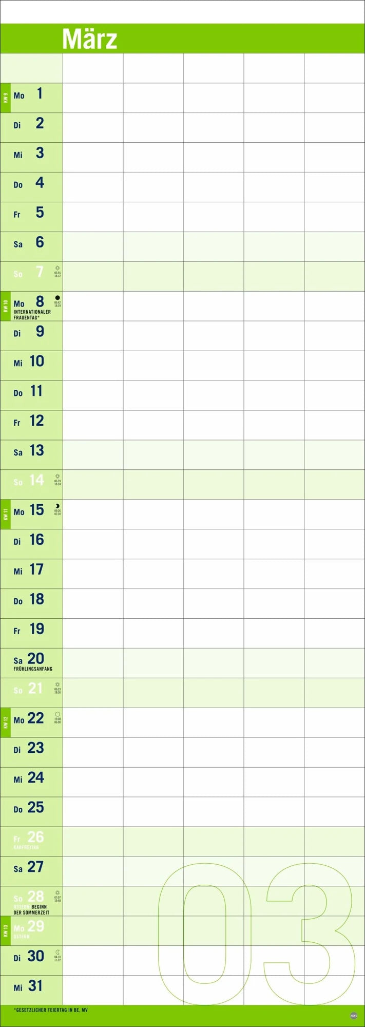 Allround-Familienplaner Vertical Kalender 2027 – Ansicht
