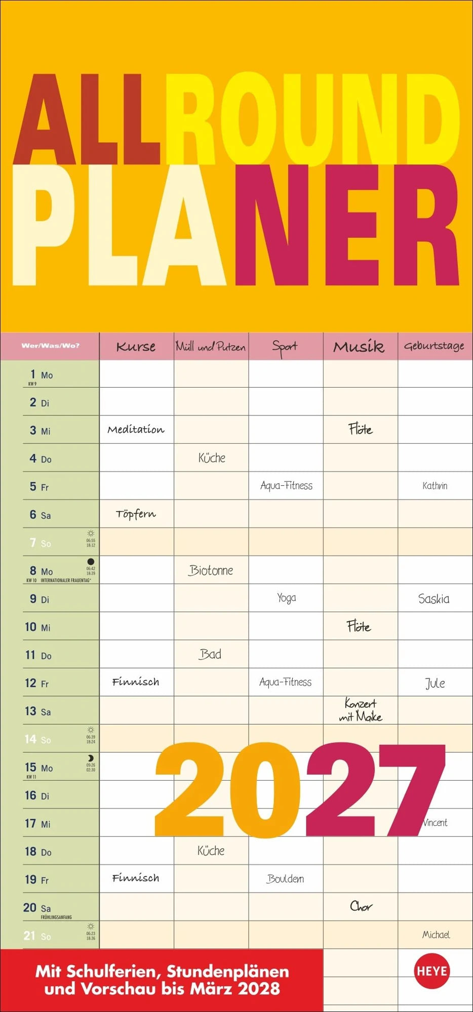 Wandkalender: Allroundplaner 2027