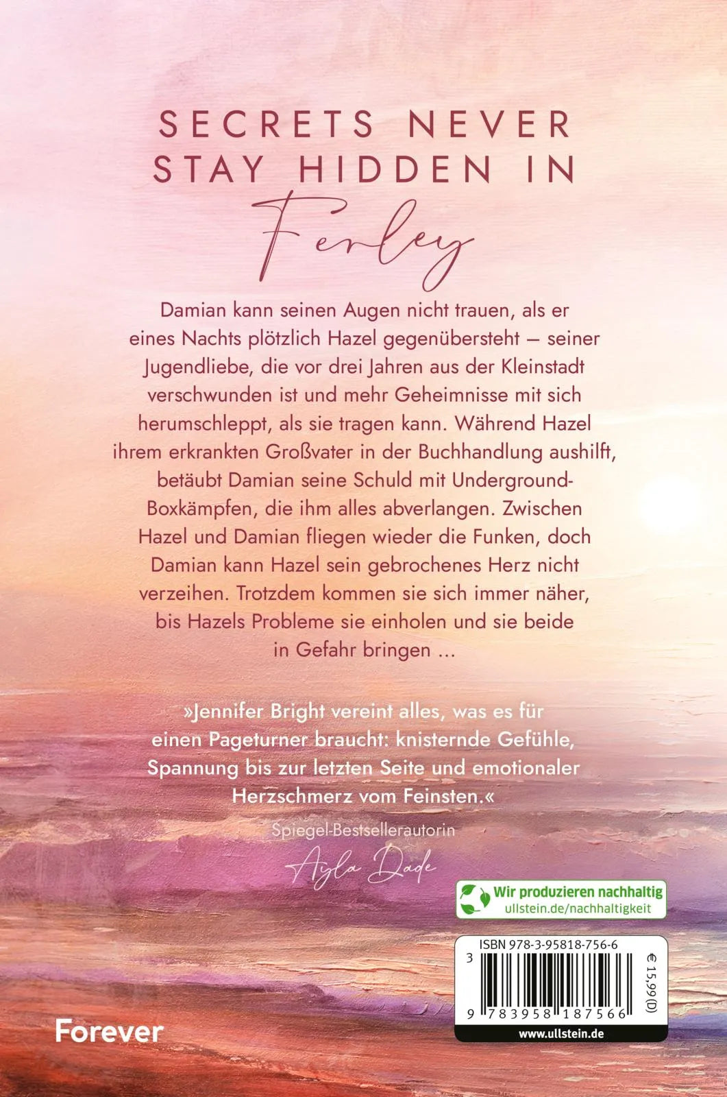 Buchrückseite von 'Almost isn't enough. Echoes of the Past' mit Klappentext - Paperback