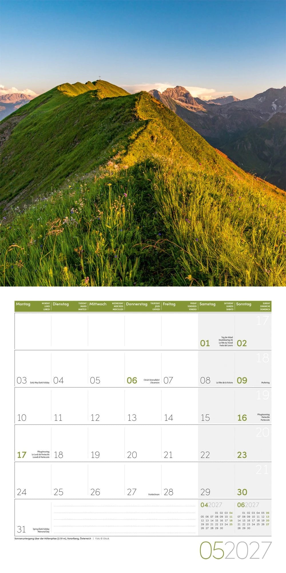 Alpen Kalender 2027 - 30x30 - Art12 – Ansicht