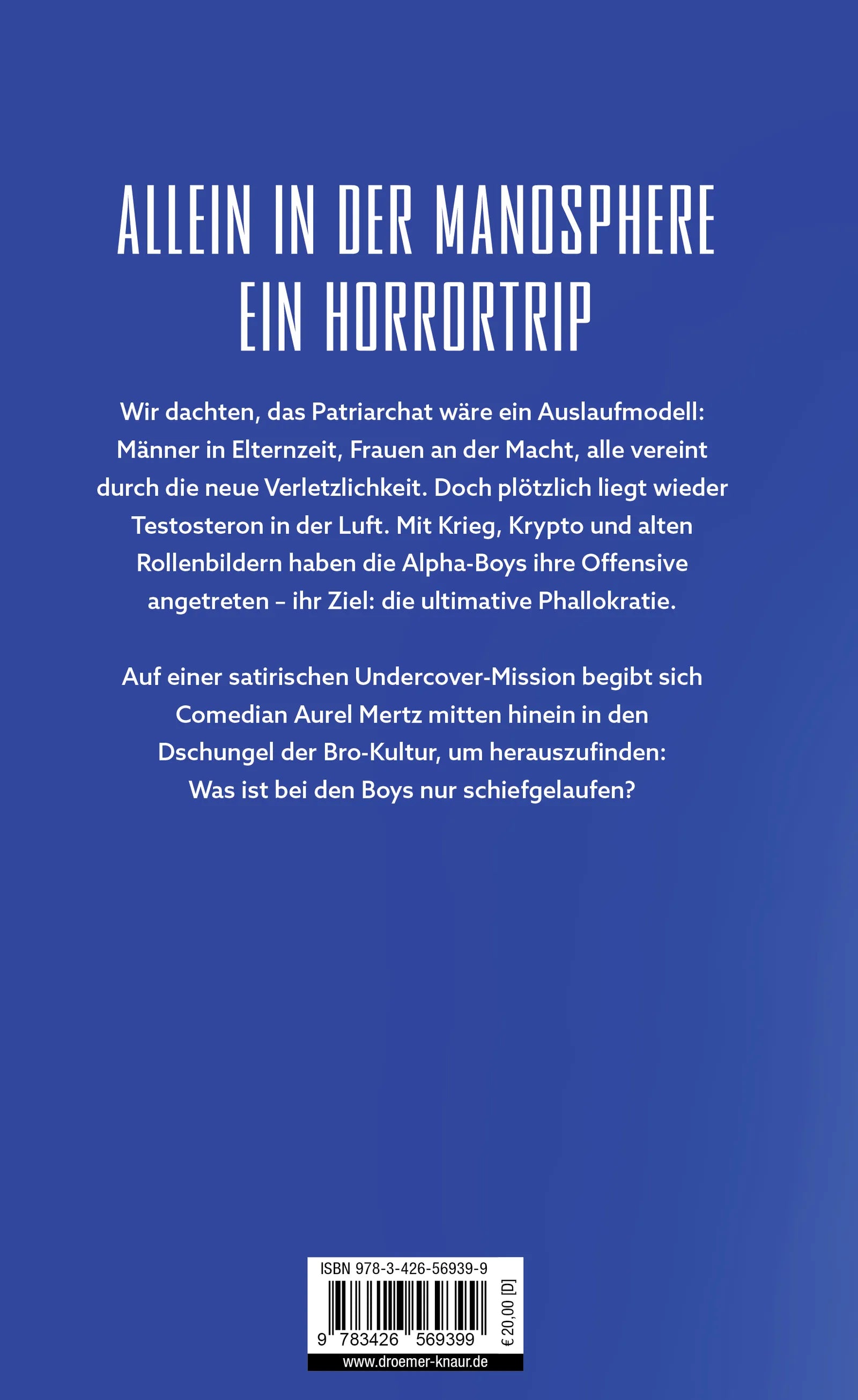 Buchrückseite von 'Alpha-Boys' mit Klappentext - Gebundene Ausgabe