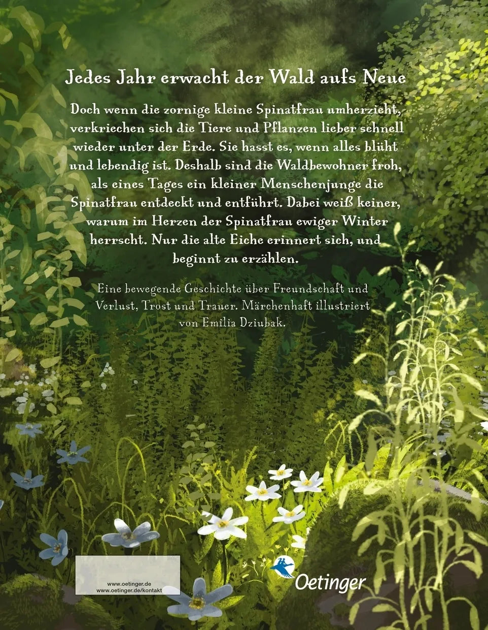 Buchrückseite von 'Als der Wald erwachte' mit Klappentext - Gebundene Ausgabe