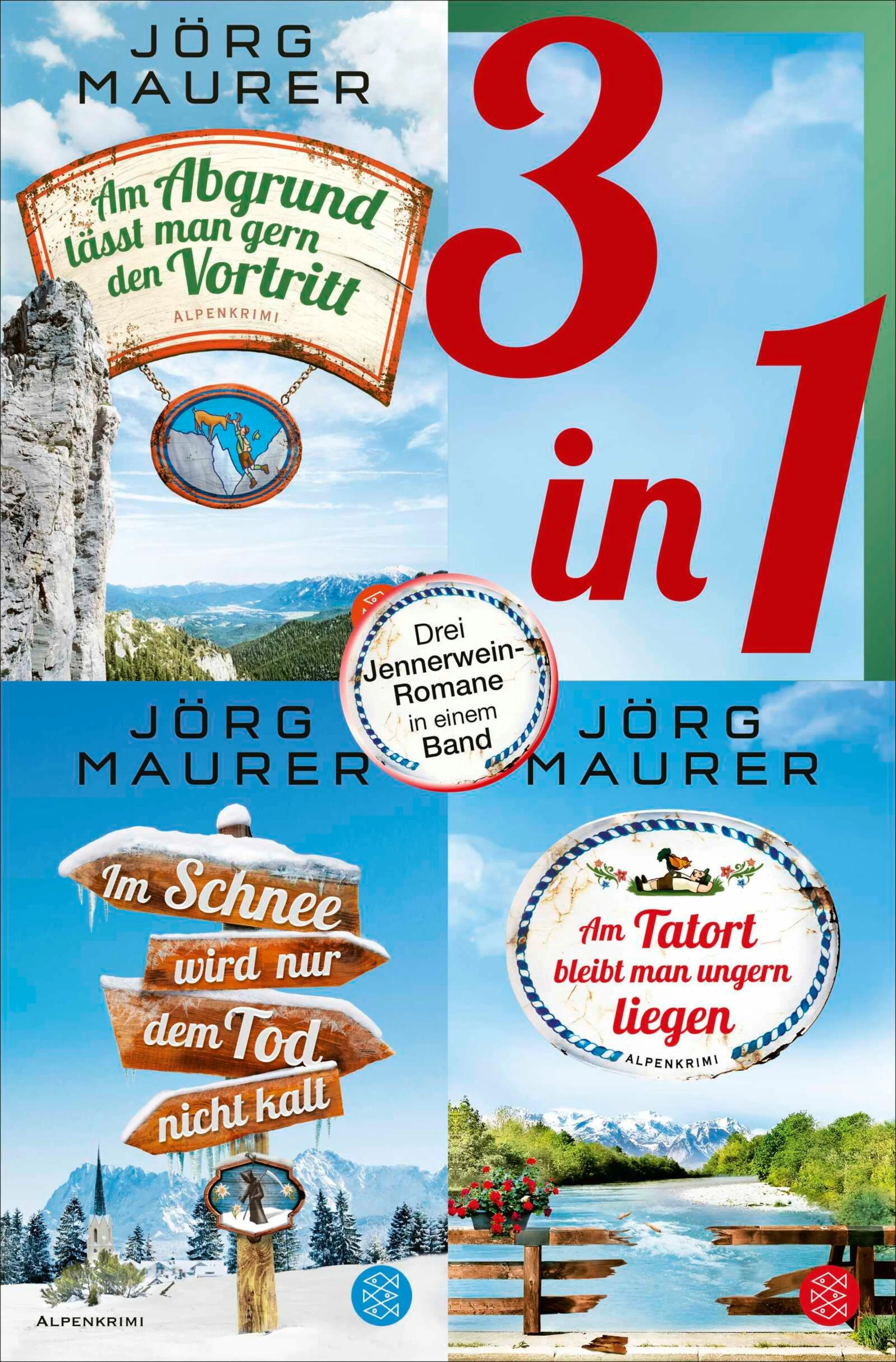 Cover: Am Abgrund lässt man gern den Vortritt / Im Schnee wird nur dem Tod nicht kalt / Am Tatort bleibt man ungern liegen - Drei Jennerwein-Romane in einem Band (E-Book) von Jörg Maurer