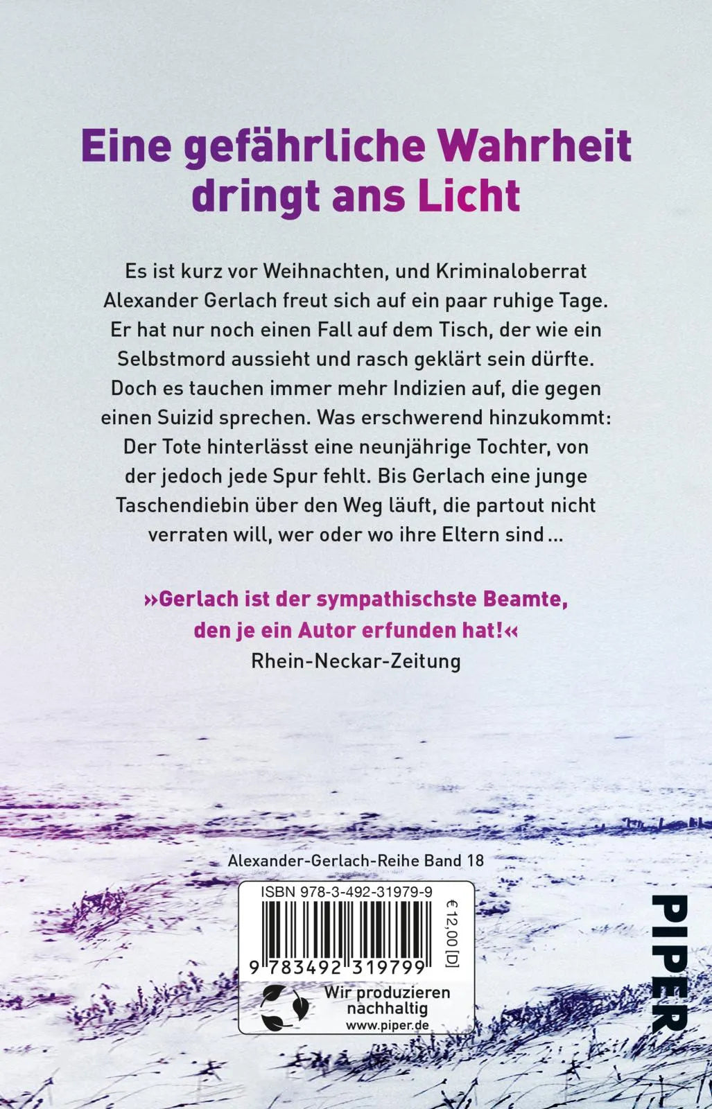 Buchrückseite von 'Am Ende des Zorns' mit Klappentext - Taschenbuch