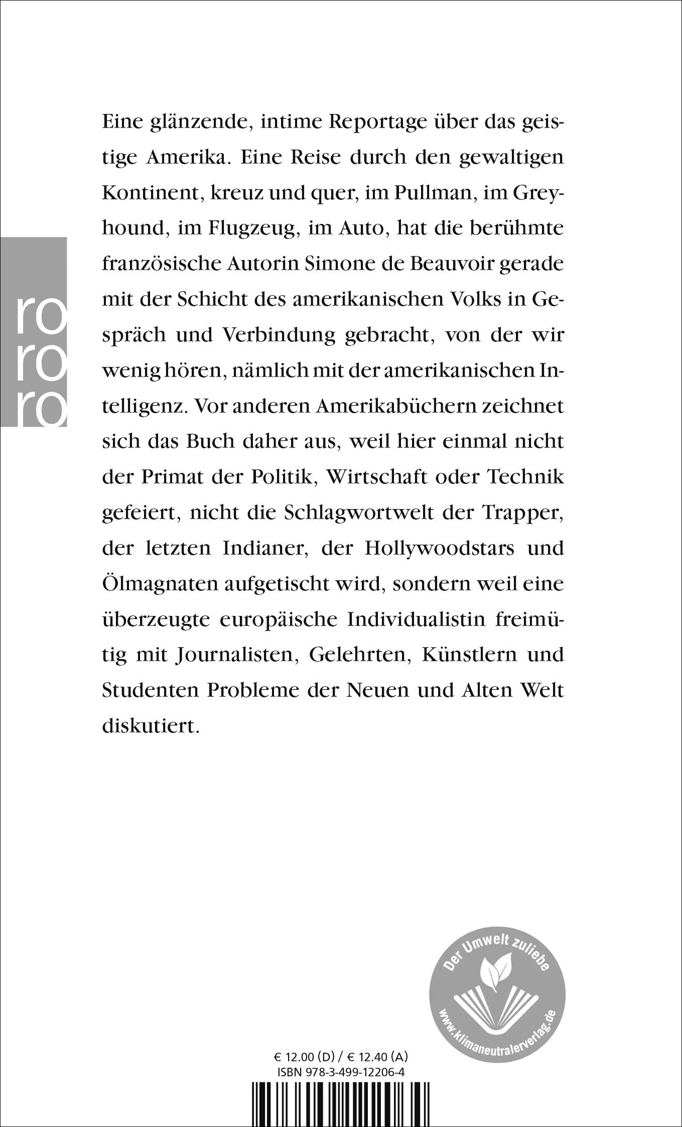 Buchrückseite von 'Amerika Tag und Nacht' mit Klappentext - Taschenbuch
