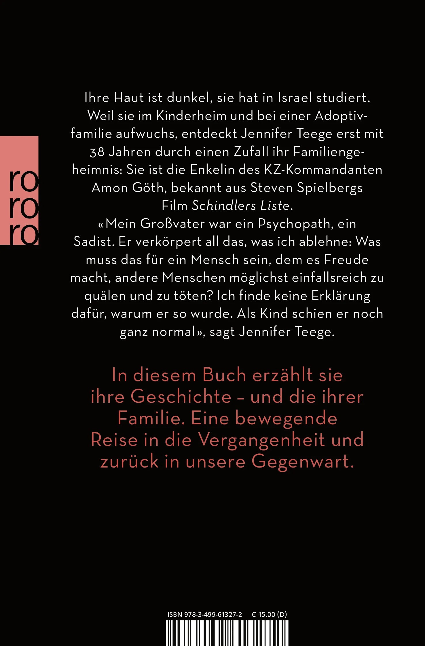 Buchrückseite von 'Amon' mit Klappentext - Taschenbuch