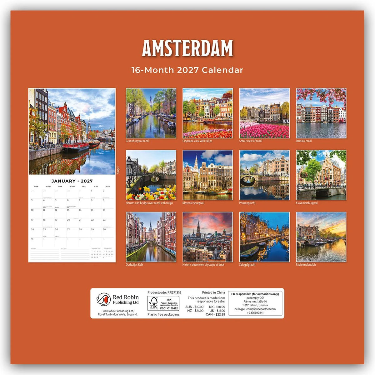 Amsterdam 2027 – 16-Monatskalender – Ansicht