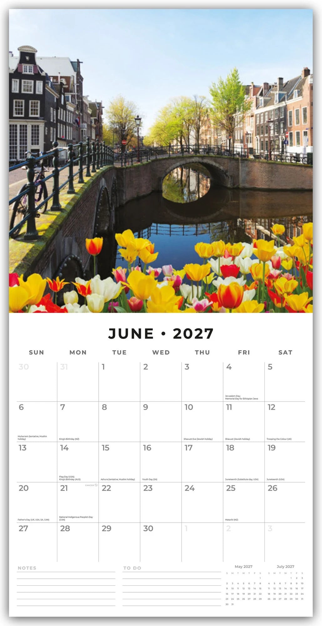 Amsterdam 2027 – 16-Monatskalender – Ansicht