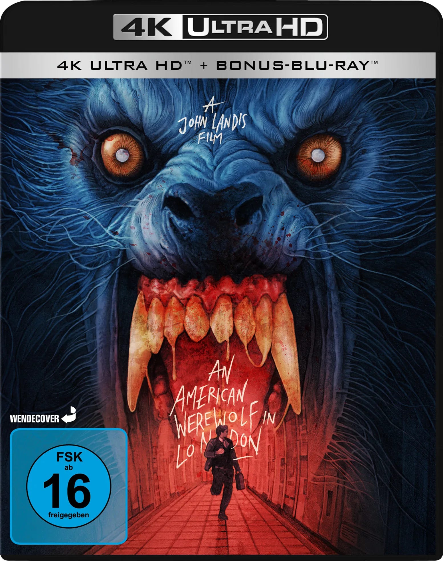 4K UHD Blu-ray-Cover: An American Werewolf in London – 2-Disc-Edition – 4K UHD + Bonus-Blu-ray (Gabz Artwork). Regie: John Landis