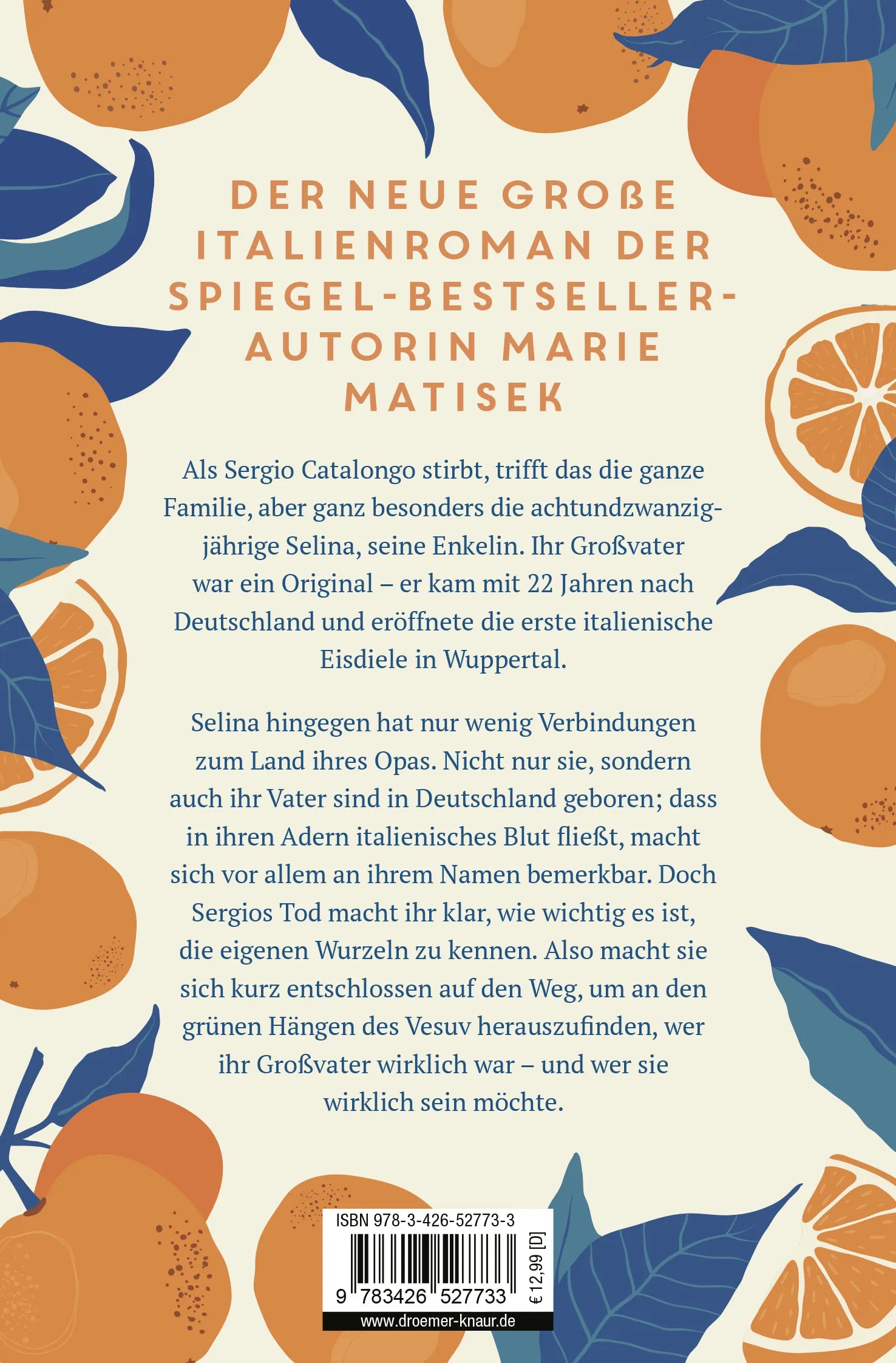 Buchrückseite von 'An den grünen Hängen des Vesuv' mit Klappentext - Taschenbuch